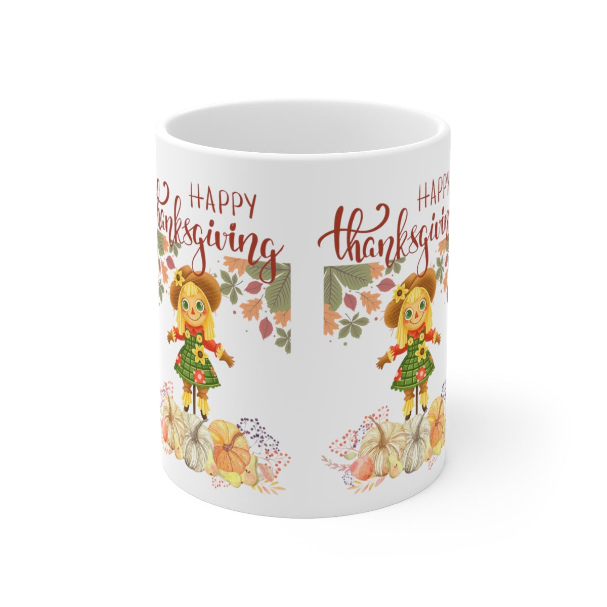 Scarecrow Happy Thanksgiving Ceramic Mug 11oz