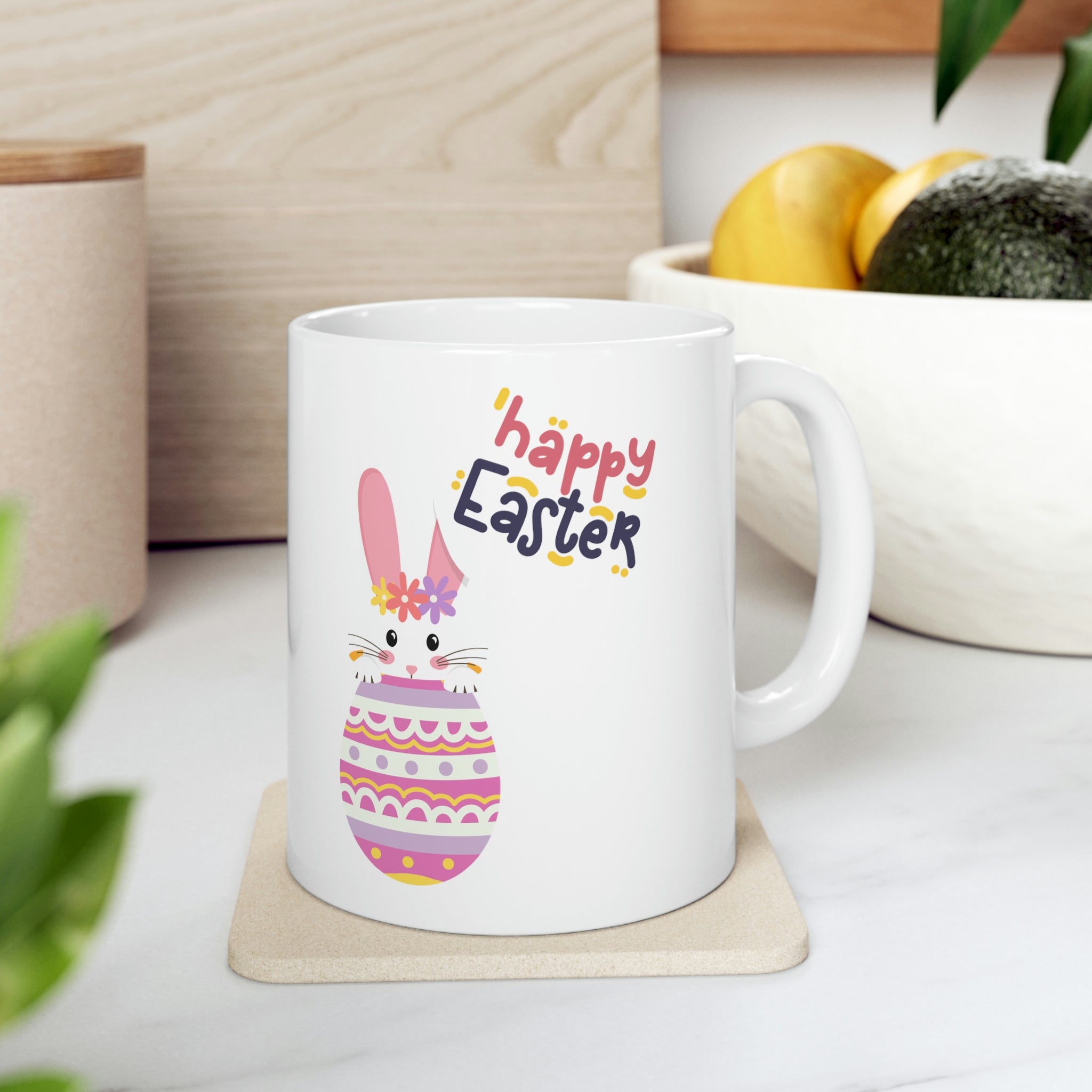 Happy Easter Day Bunny Ceramic Mug 11oz