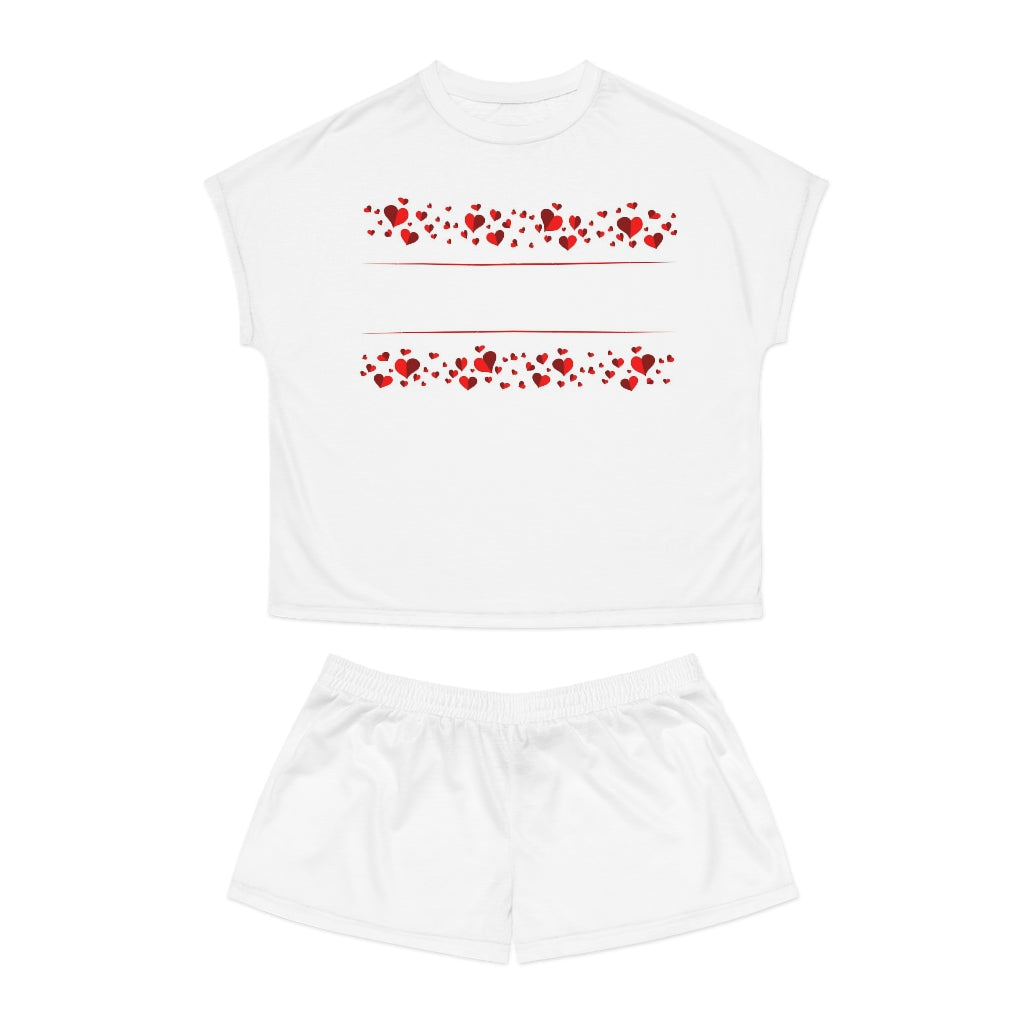 Little Heart's Women's Short Pajama Set (AOP)