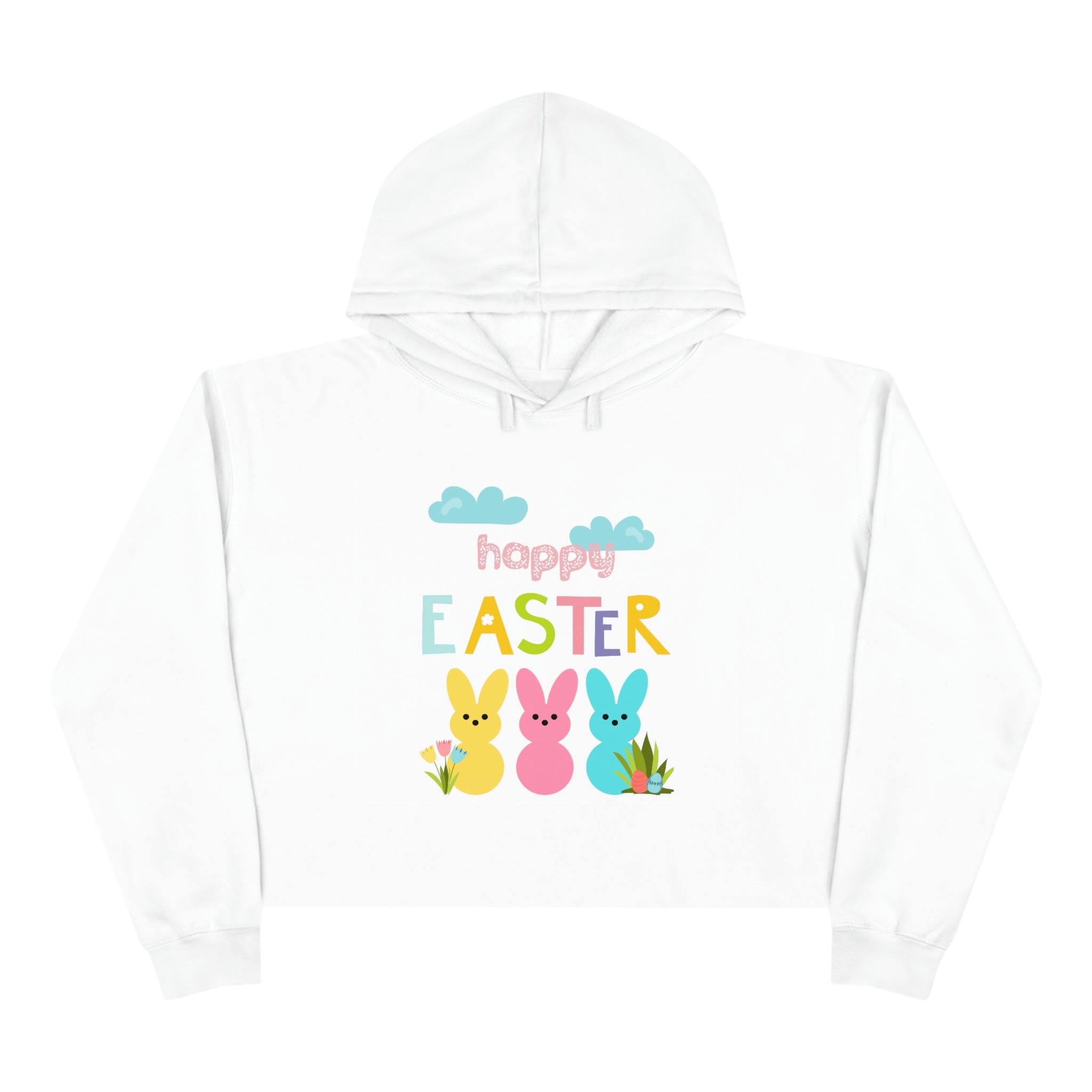 Happy Easter Bunny Crop Hoodie