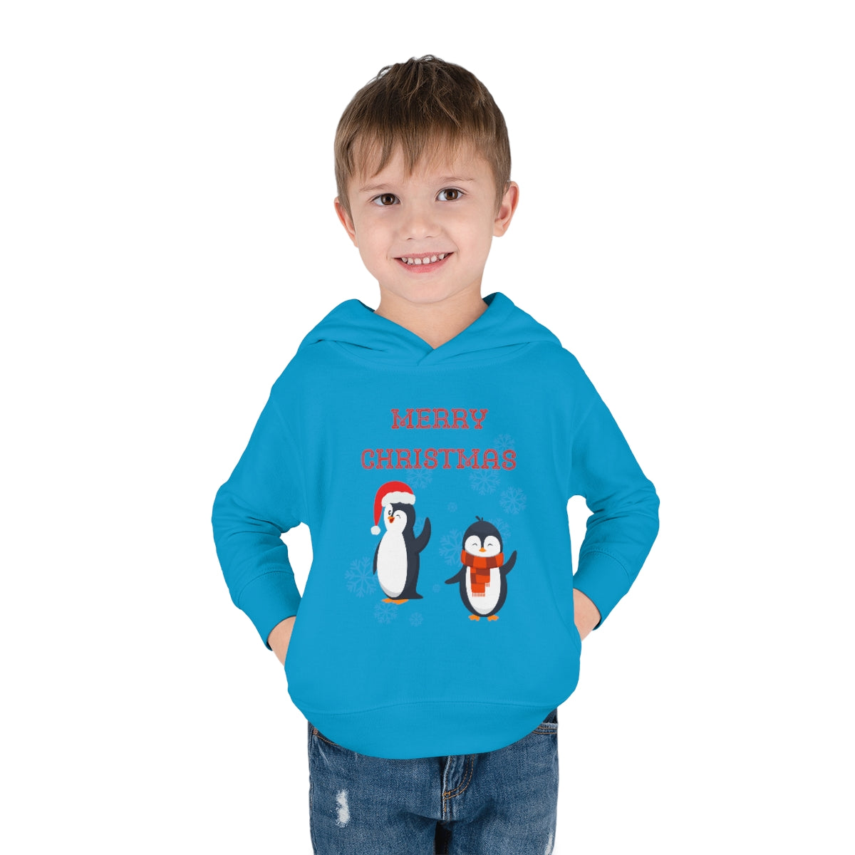 Penguins Merry Christmas Toddler Pullover Fleece Hoodie