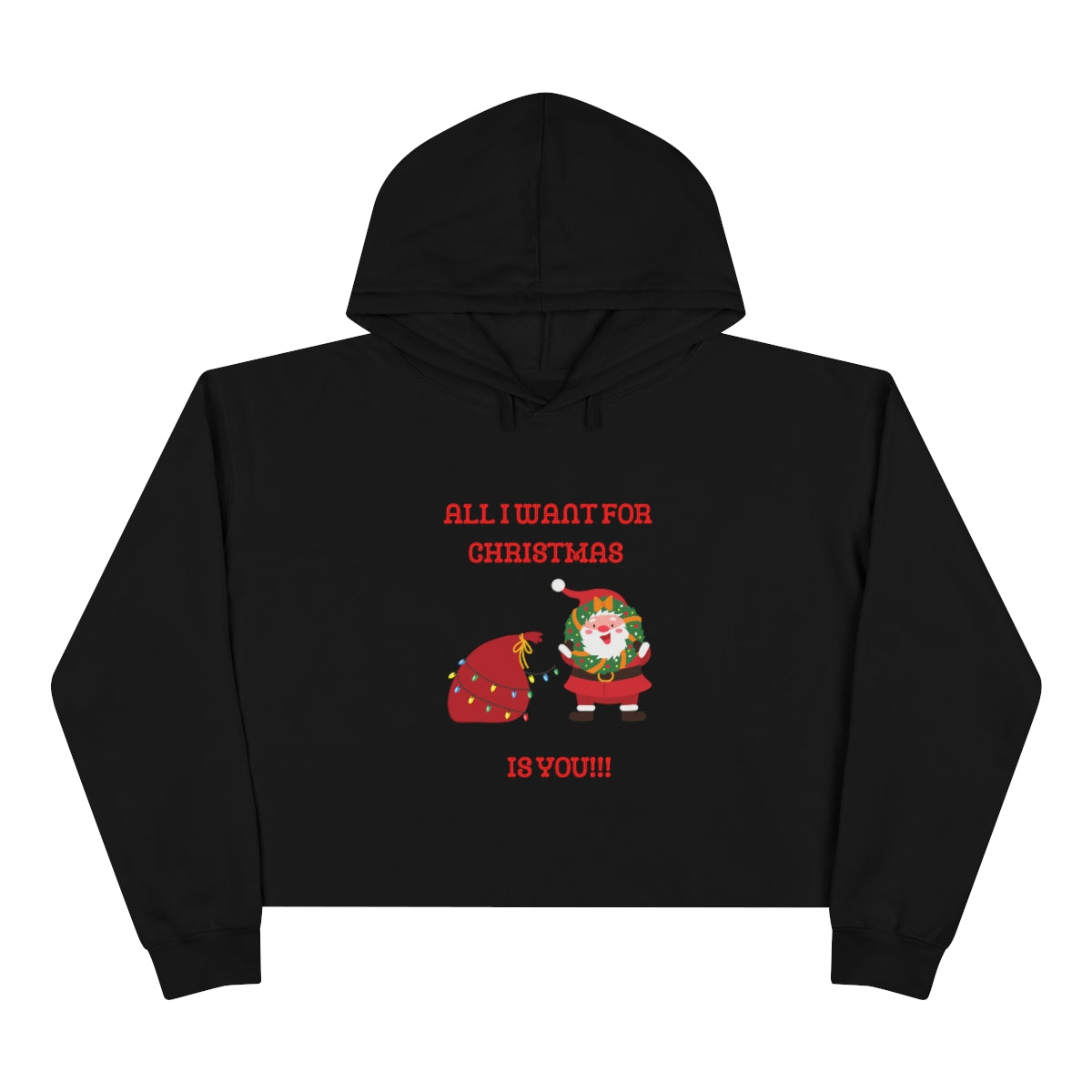 All I Want For Christmas Is You!!! Crop Hoodie