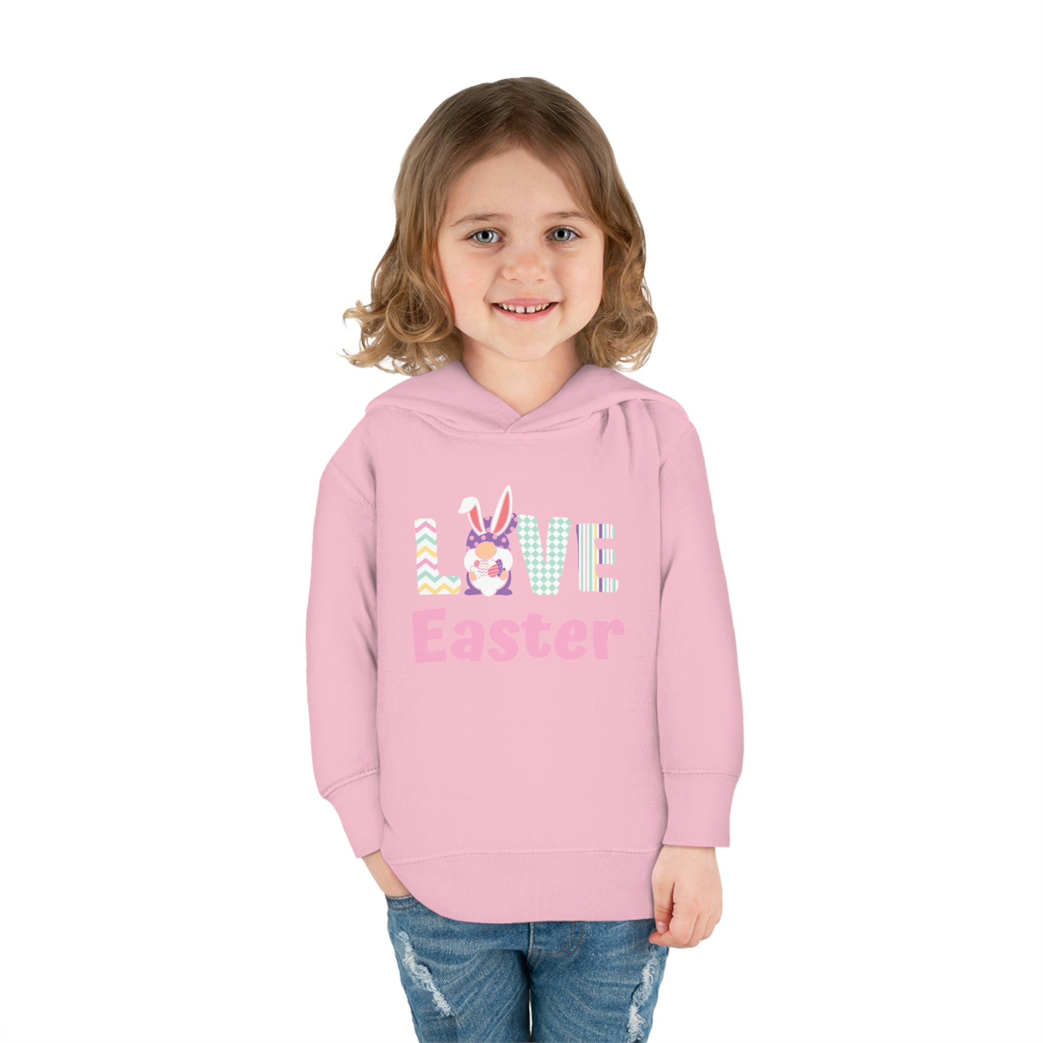 Gnome Love Easter Toddler Pullover Fleece Hoodie