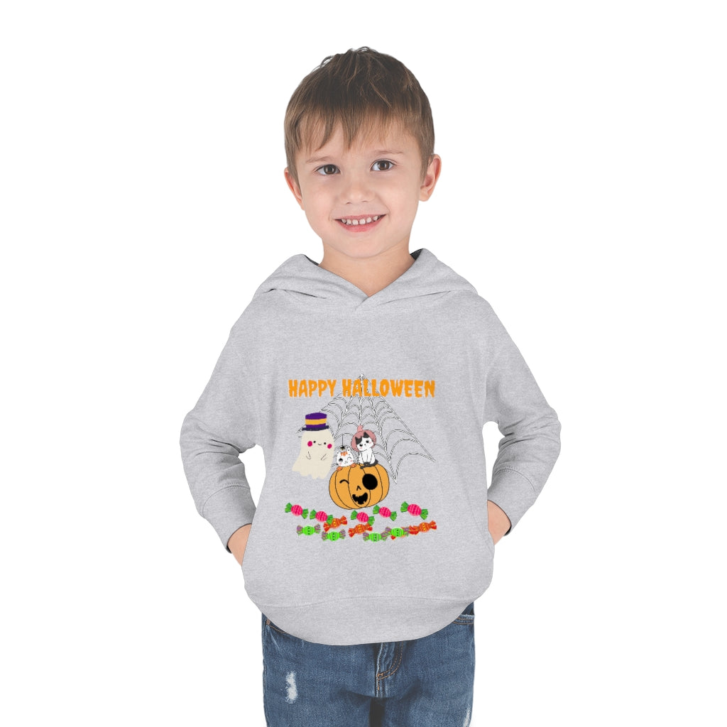 Happy Halloween Little Cats Toddler Pullover Fleece Hoodie