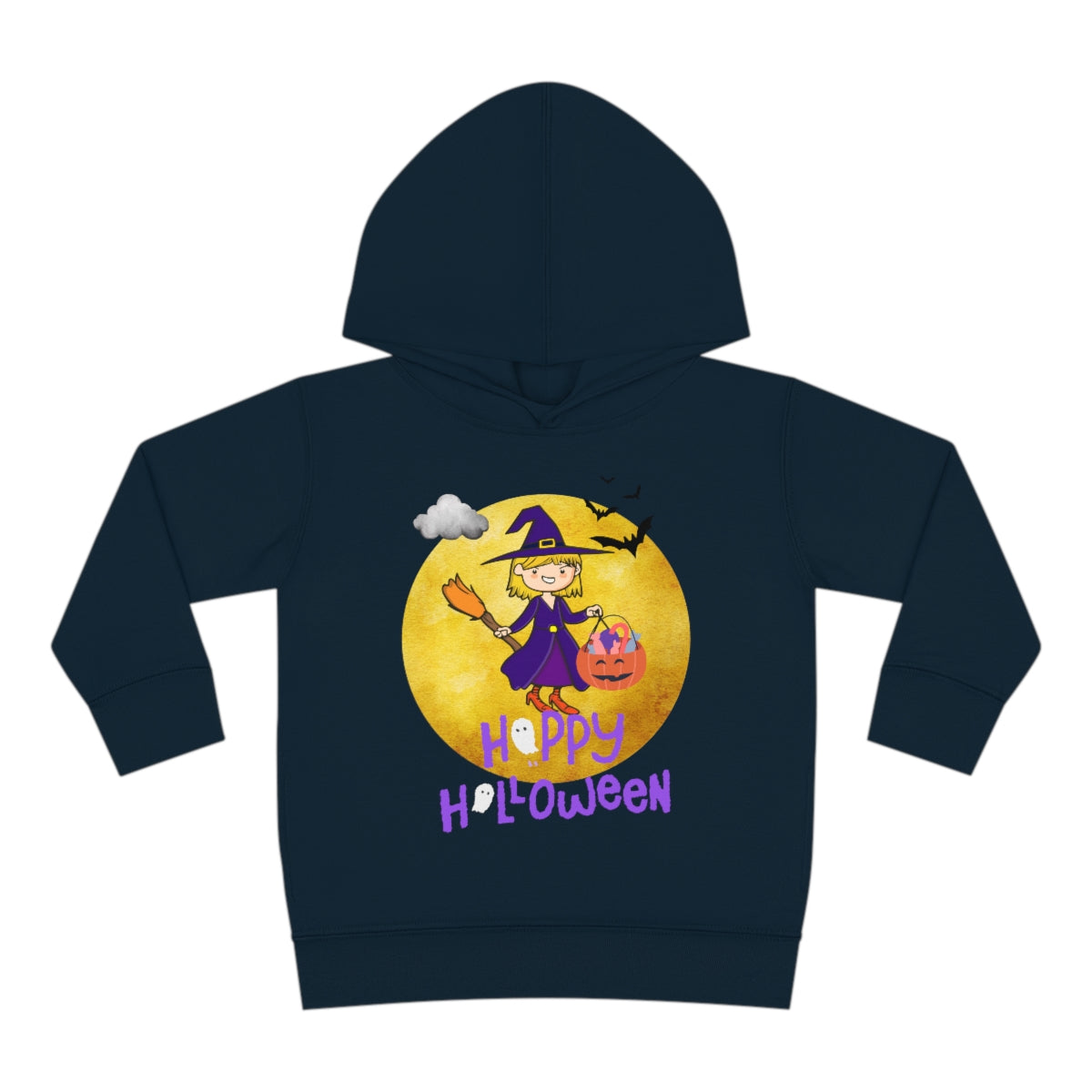 Halloween Witch Girl Toddler Pullover Fleece Hoodie