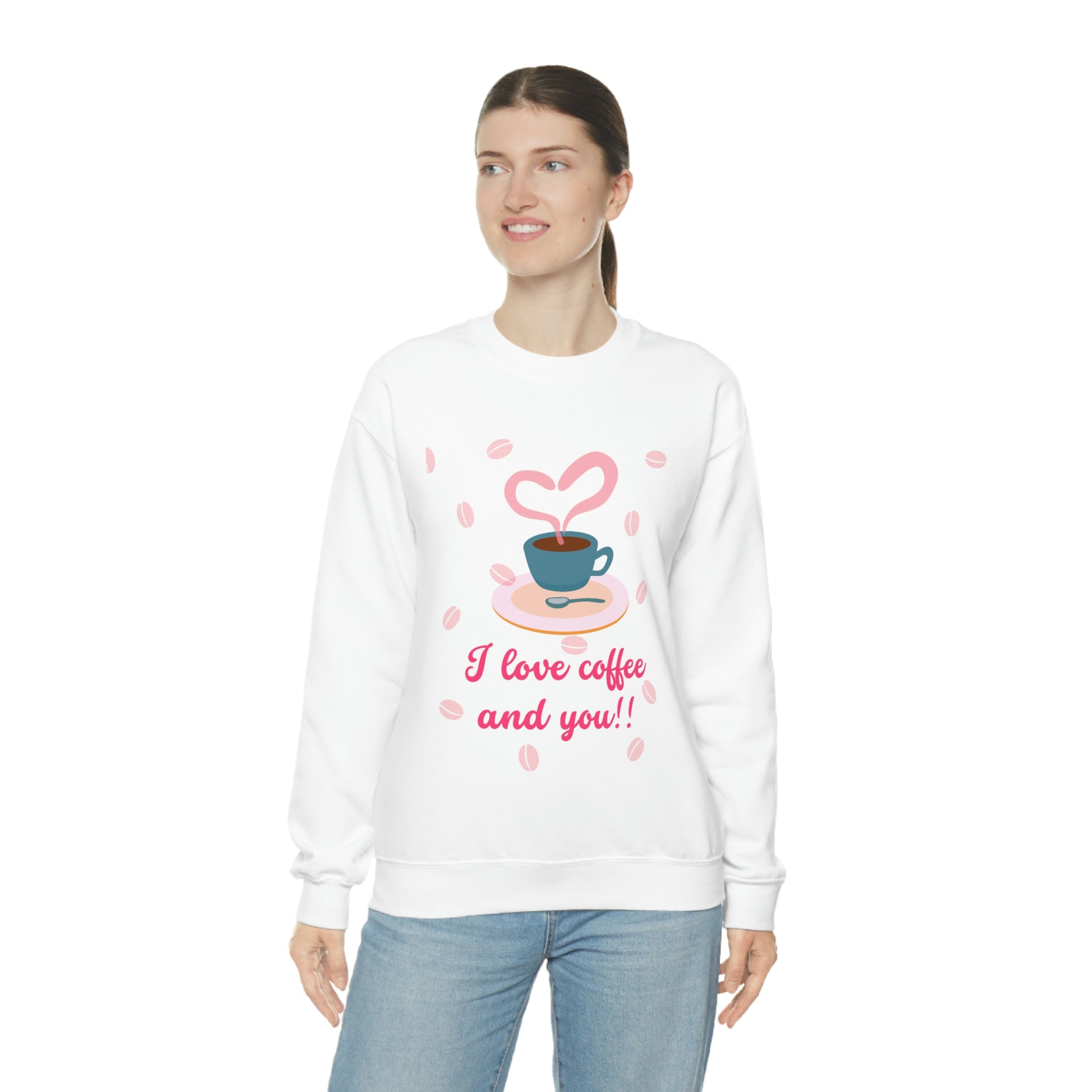 I Love Coffee & You!! Unisex Heavy Blend™ Crewneck Sweatshirt