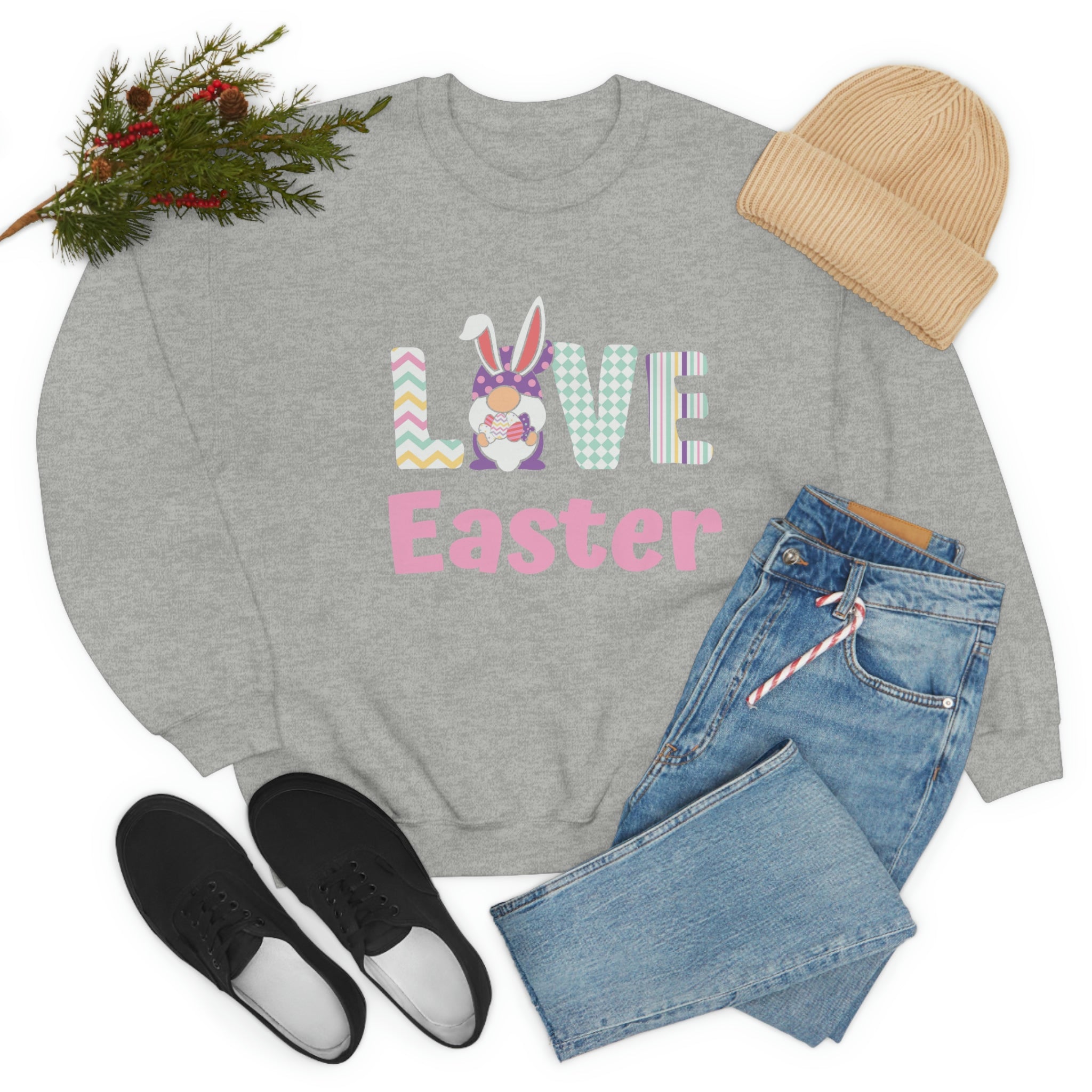 Gnome Love Easter Unisex Heavy Blend™ Crewneck Sweatshirt