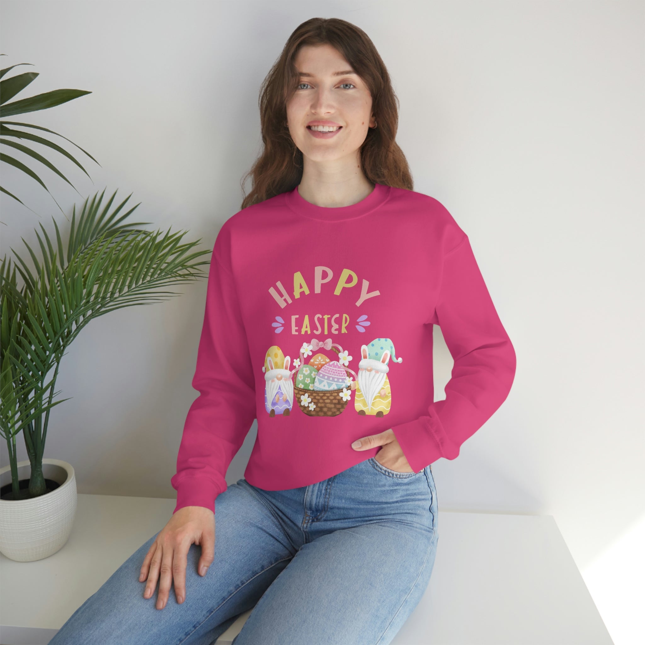 Happy Easter Gnome Unisex Heavy Blend™ Crewneck Sweatshirt