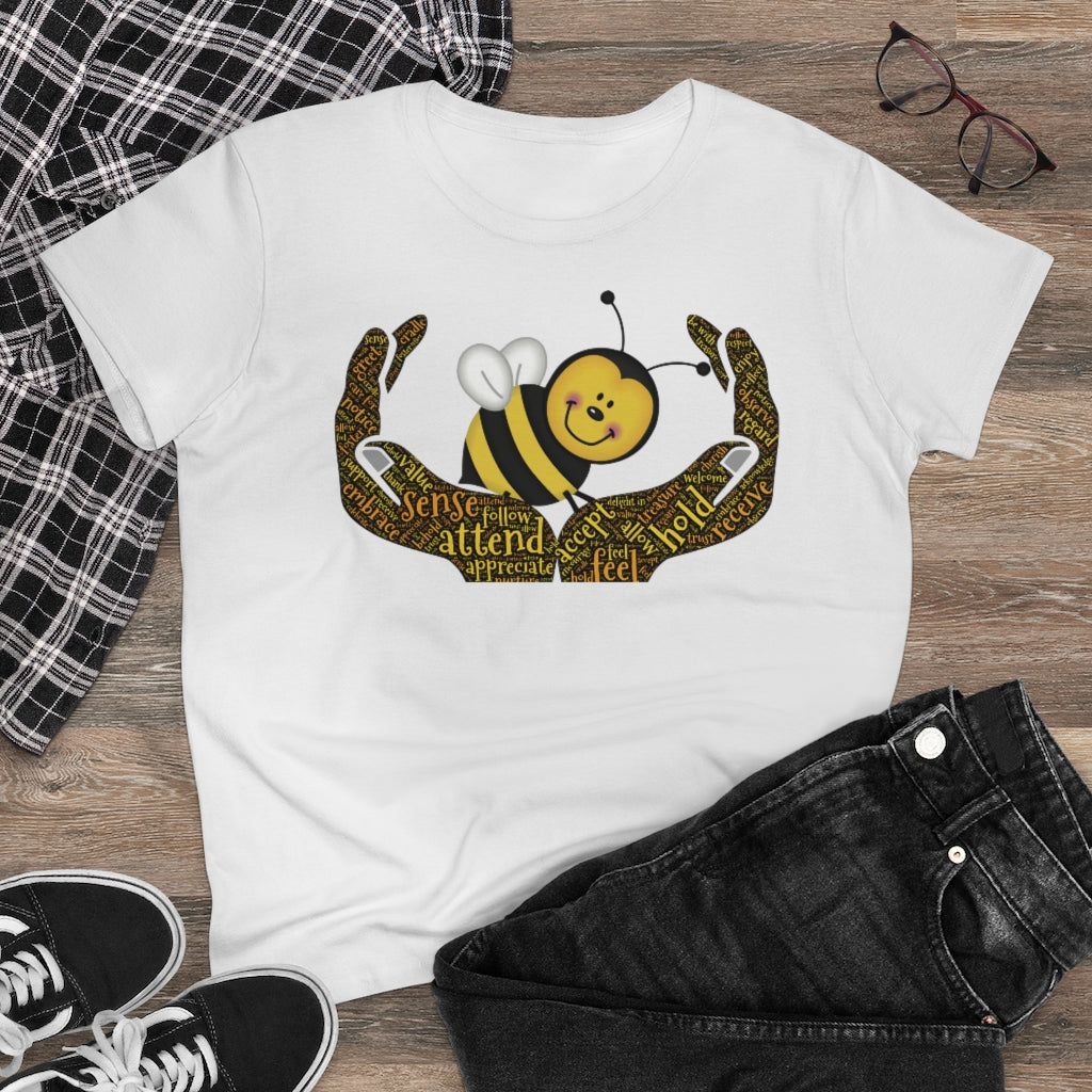 Bee Happy Women's Heavy Cotton Tee