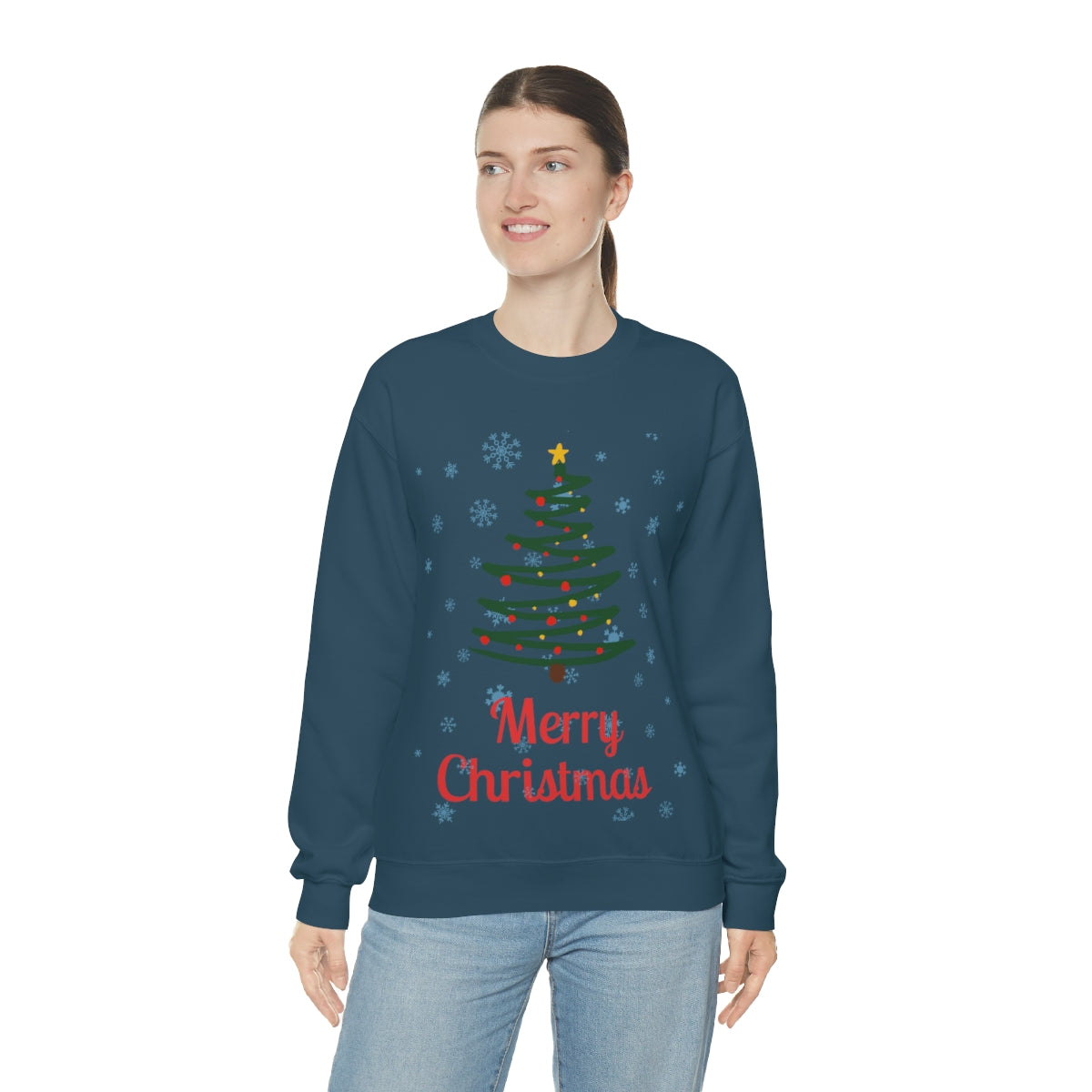 Merry Christmas Tree Unisex Heavy Blend™ Crewneck Sweatshirt