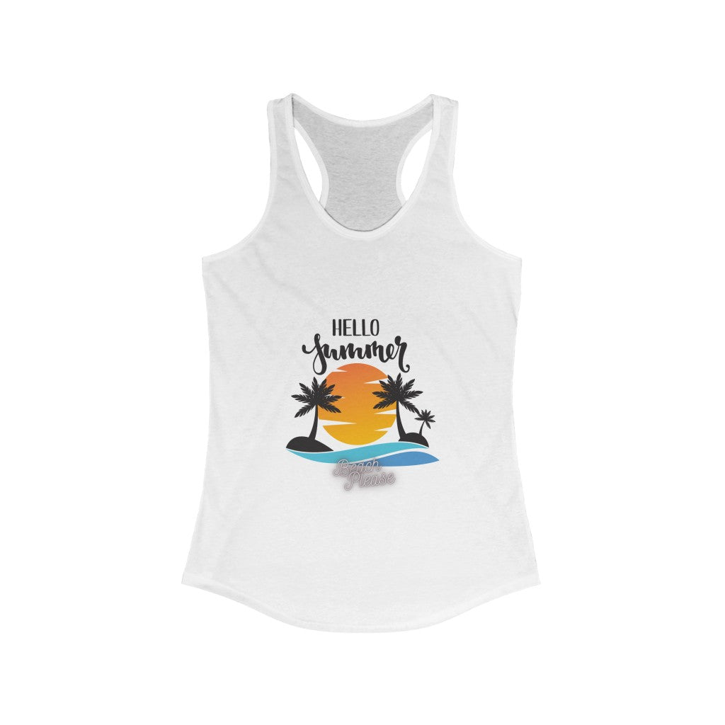 Hello Summer Beach Please Women's Ideal Racerback Tank