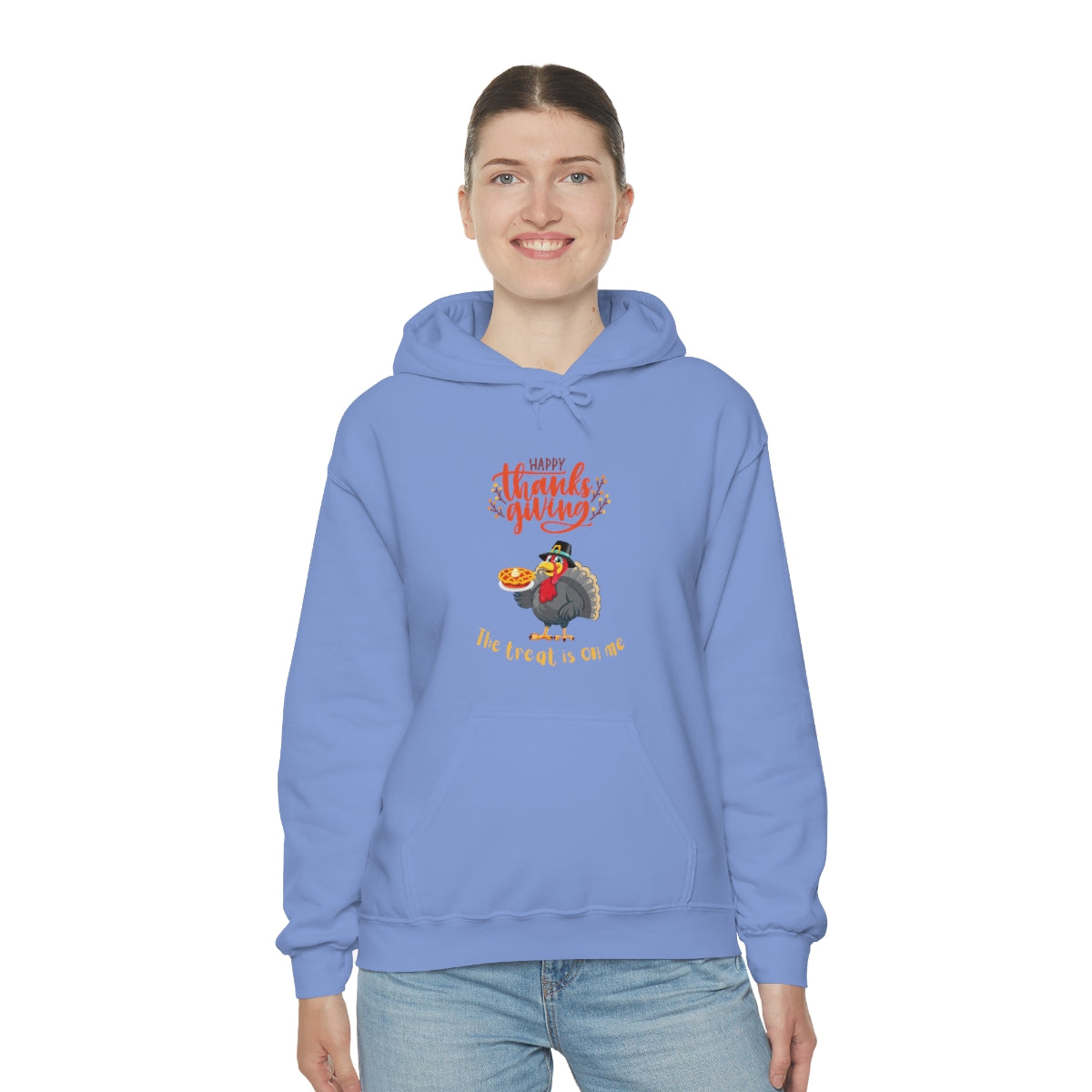 Happy Thanksgiving The Treat Is On Me Unisex Heavy Blend™ Hooded Sweatshirt