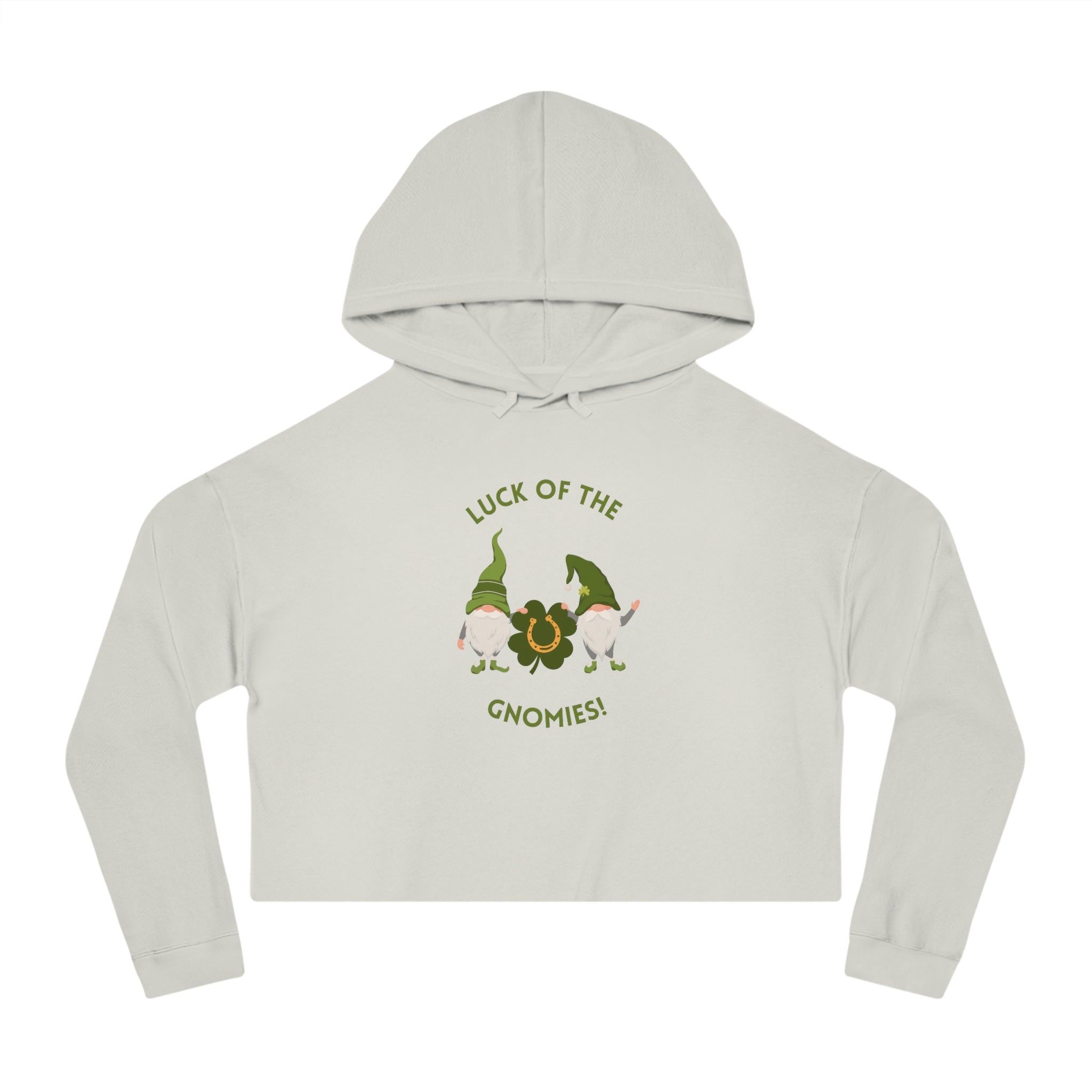 The Luck Of The Gnomies! Women’s Cropped Hooded Sweatshirt