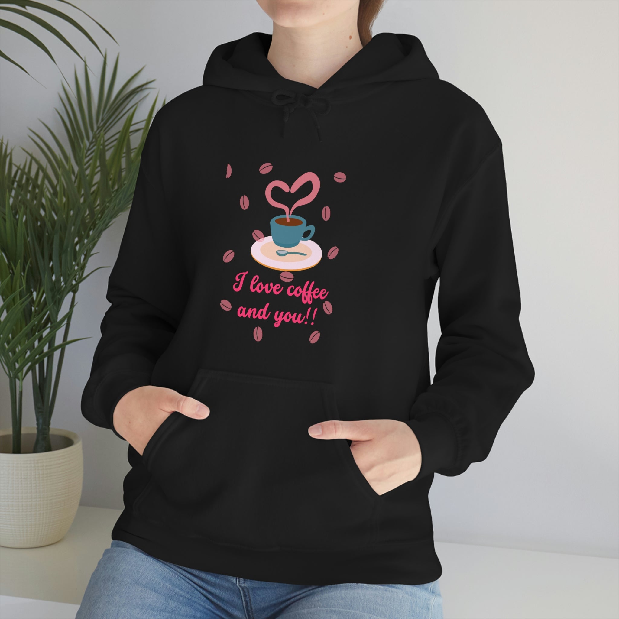 I Love Coffee & You!! Unisex Heavy Blend™ Hooded Sweatshirt