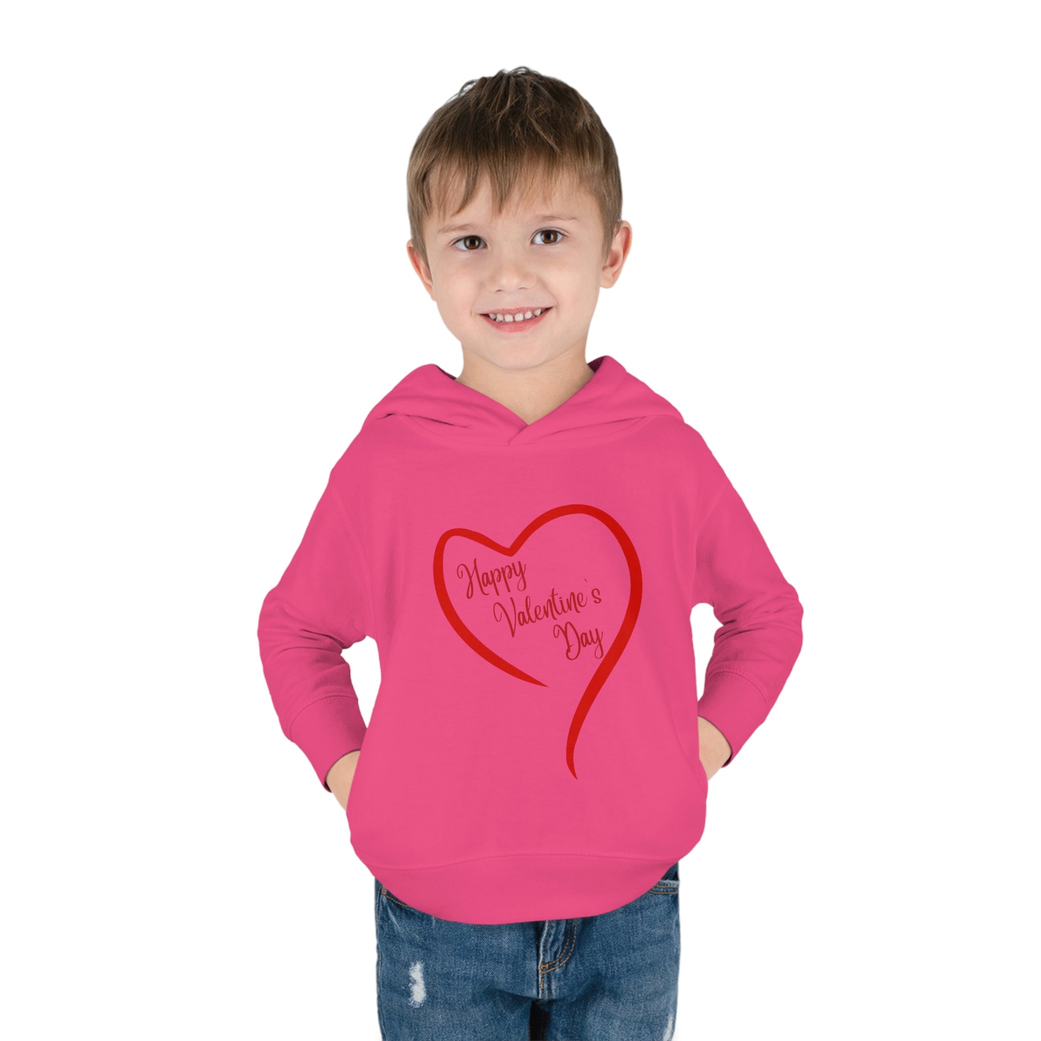 Happy Valentine's Day Toddler Pullover Fleece Hoodie
