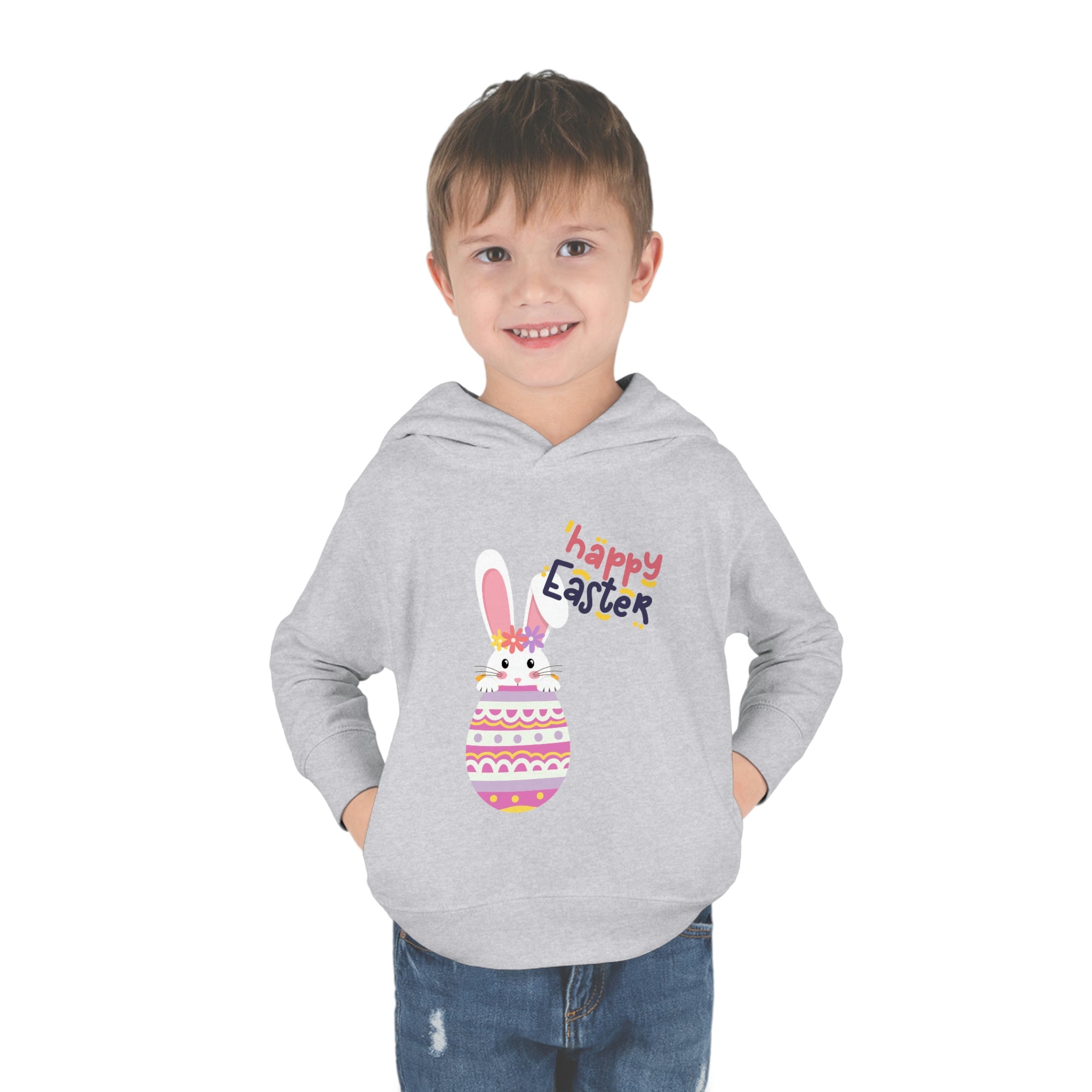 Happy Easter Day Bunny Toddler Pullover Fleece Hoodie