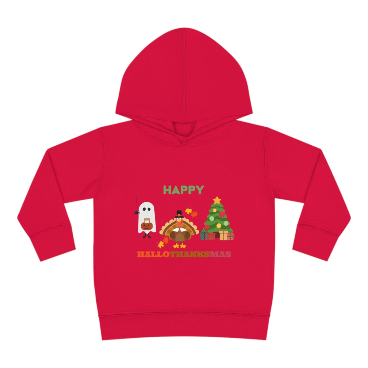 Happy Hallothanksmas Toddler Pullover Fleece Hoodie