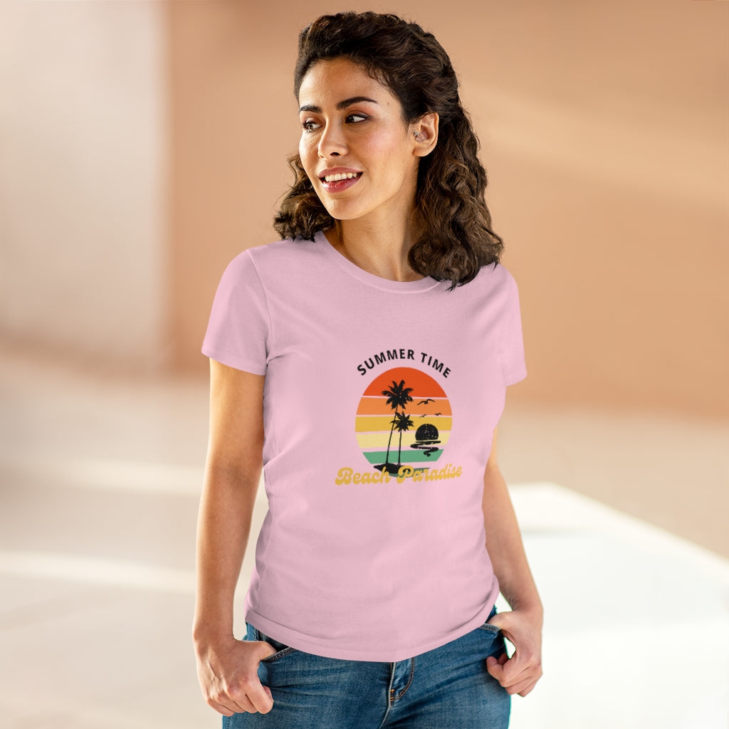 Beach Paradise Women's Midweight Cotton Tee