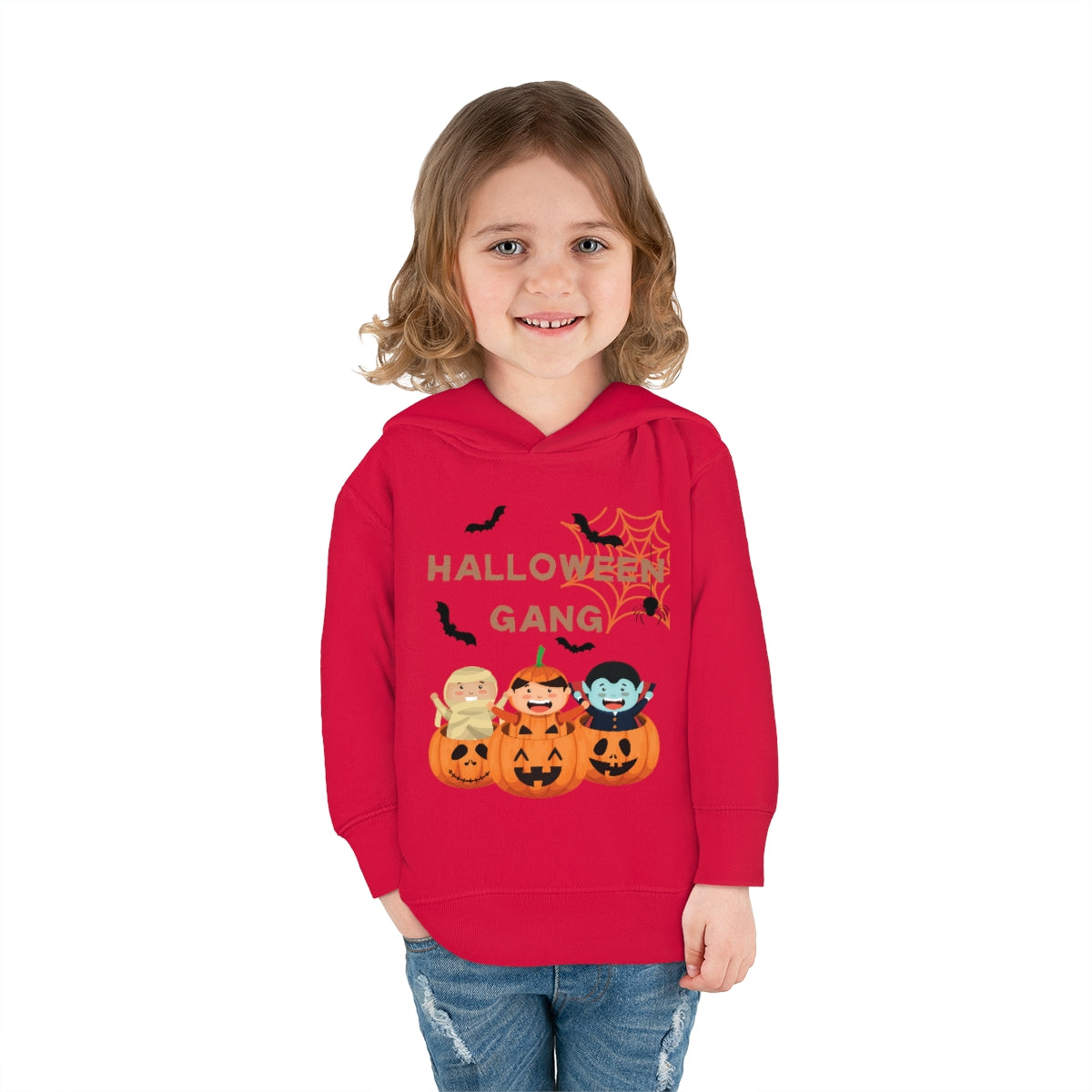 Happy Halloween Pumpkin Gang Toddler Pullover Fleece Hoodie