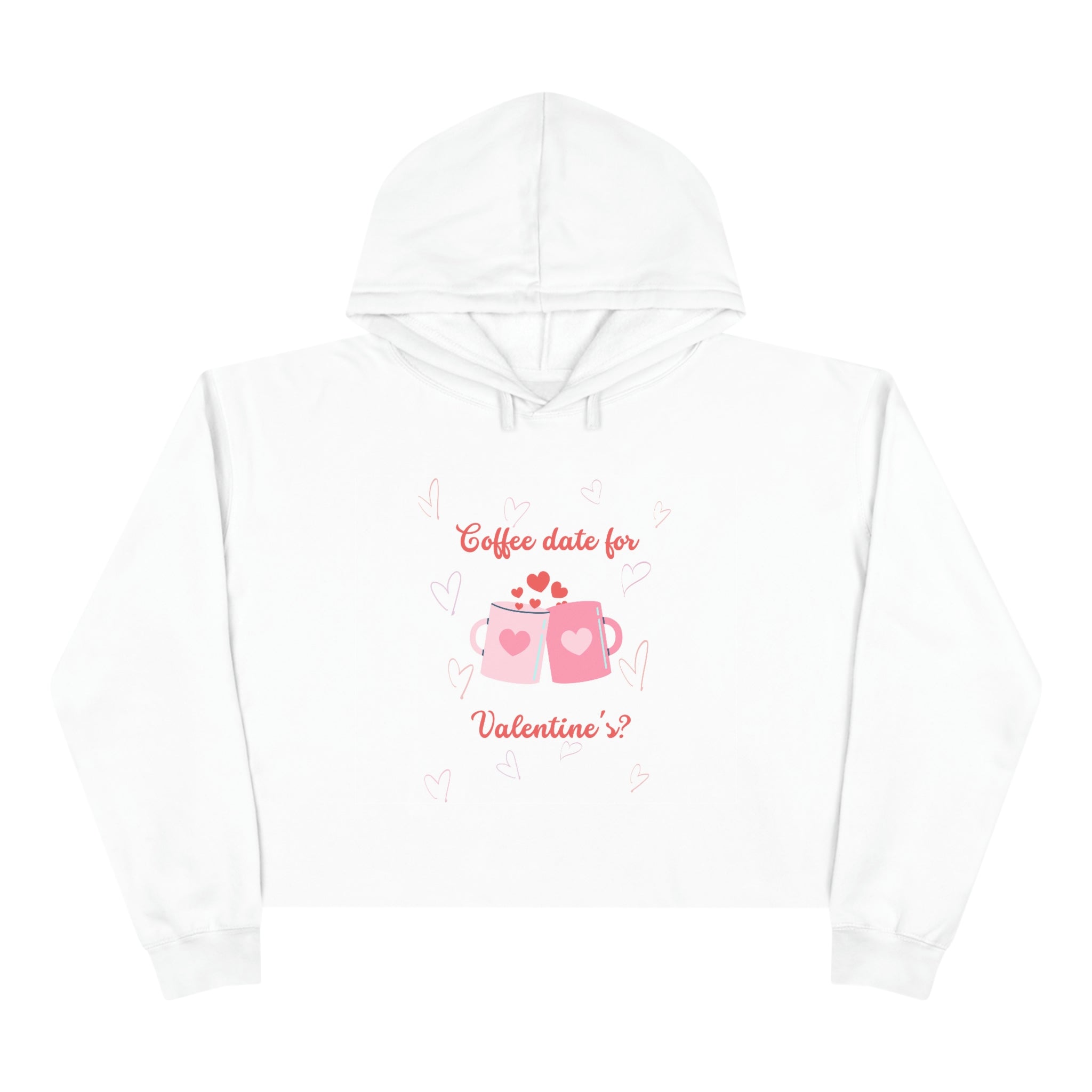 Coffee Date For Valentine's Crop Hoodie