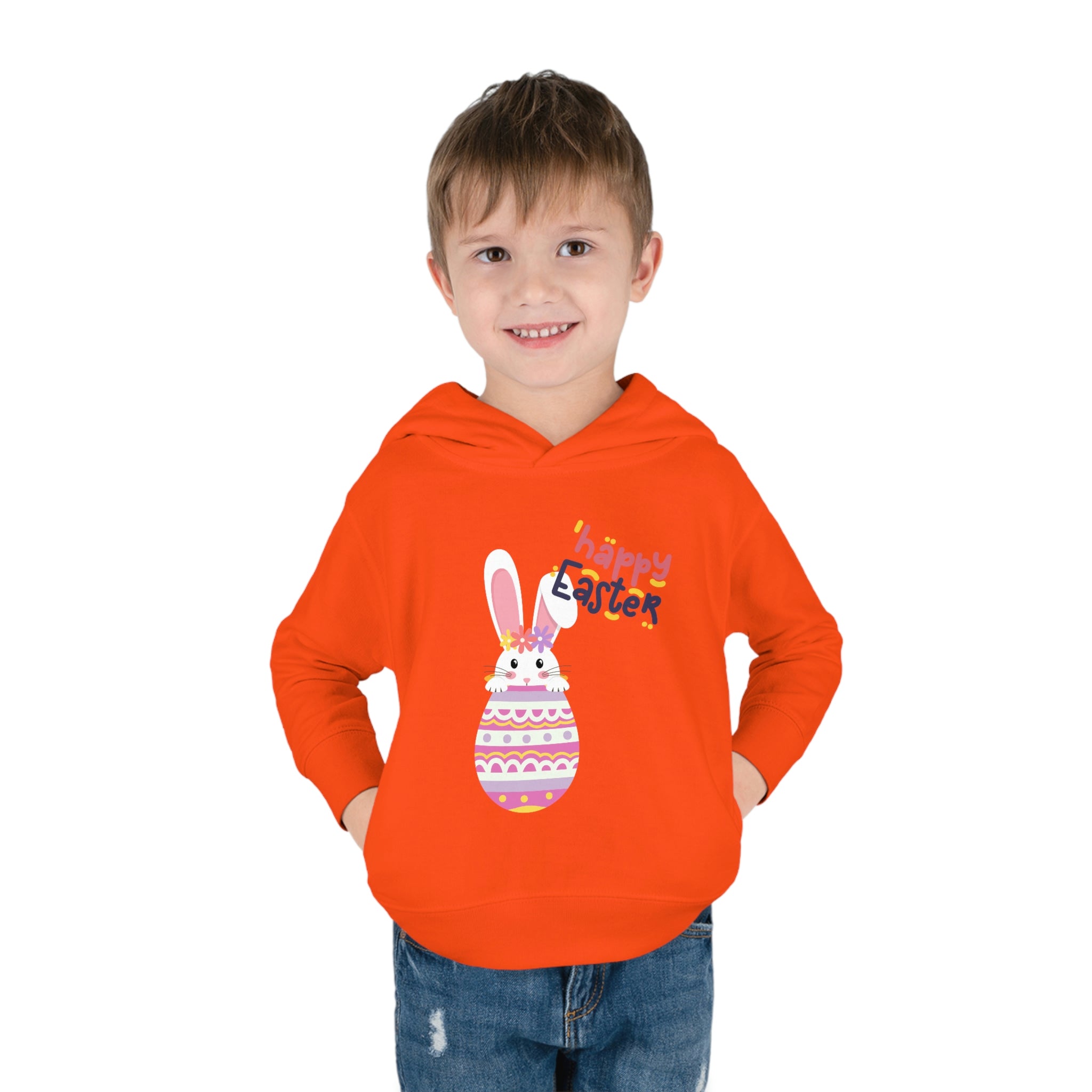 Happy Easter Day Bunny Toddler Pullover Fleece Hoodie