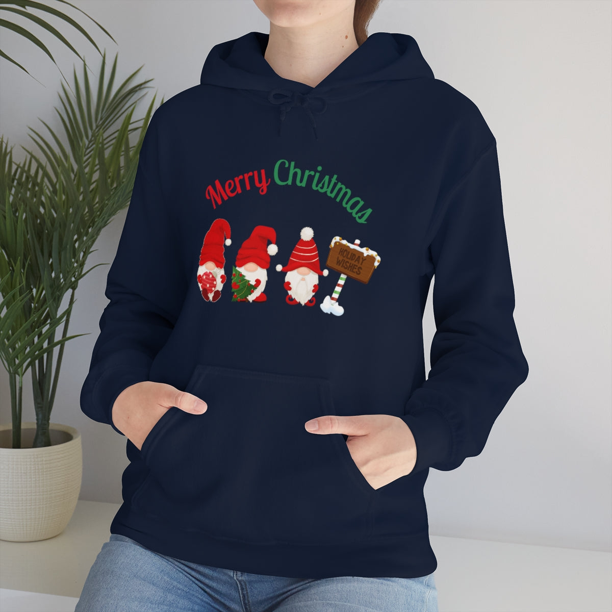 Cute Gnome Merry Christmas Unisex Heavy Blend™ Hooded Sweatshirt