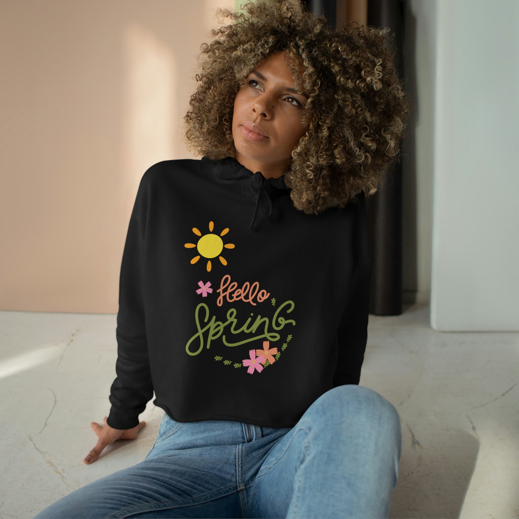 Spring Sunshine Crop Hoodie