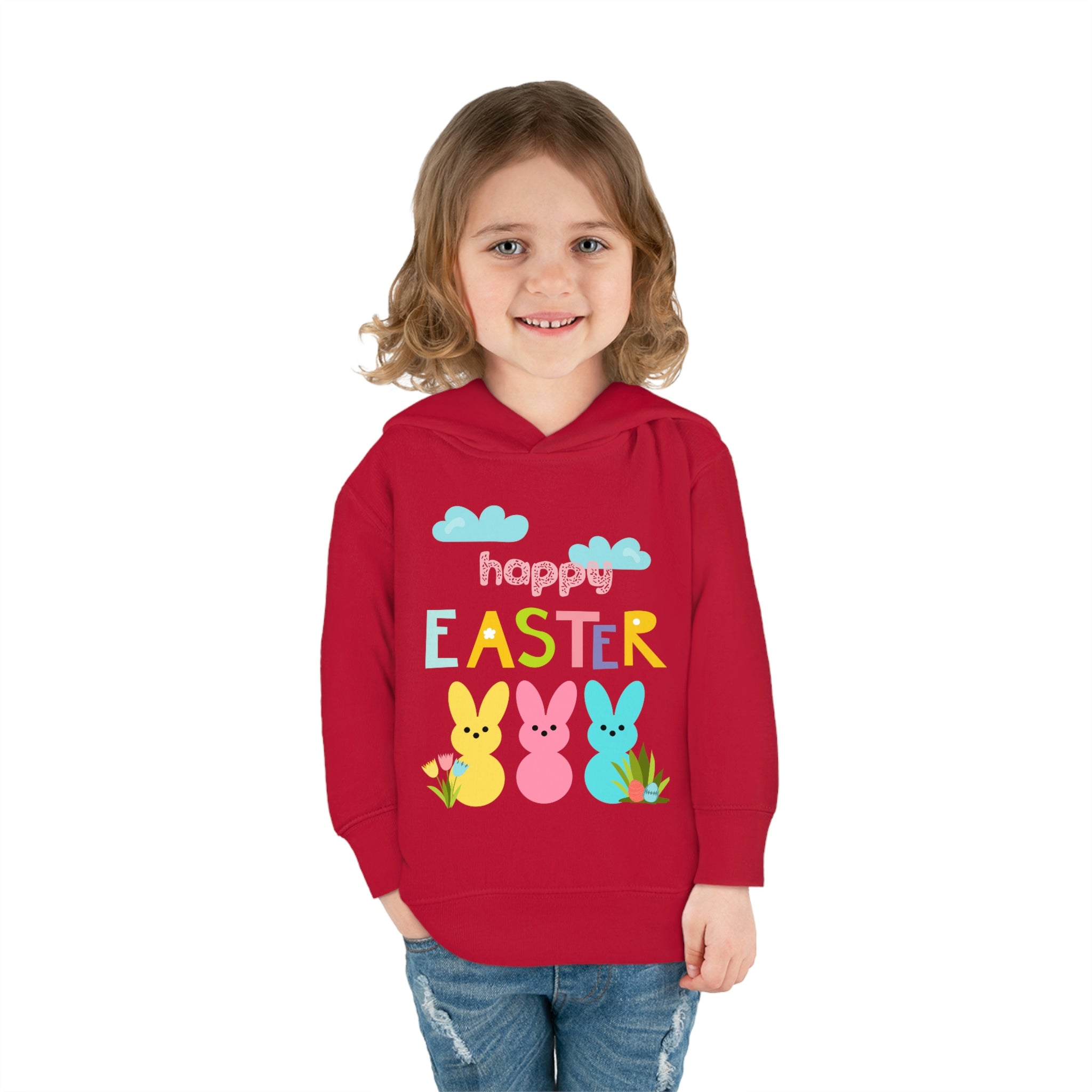 Happy Easter Bunny Toddler Pullover Fleece Hoodie