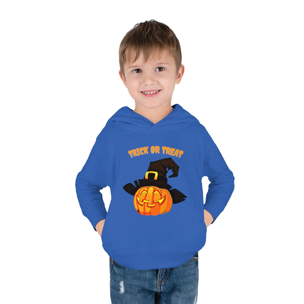 Pumpkin Trick or Treat Toddler Pullover Fleece Hoodie