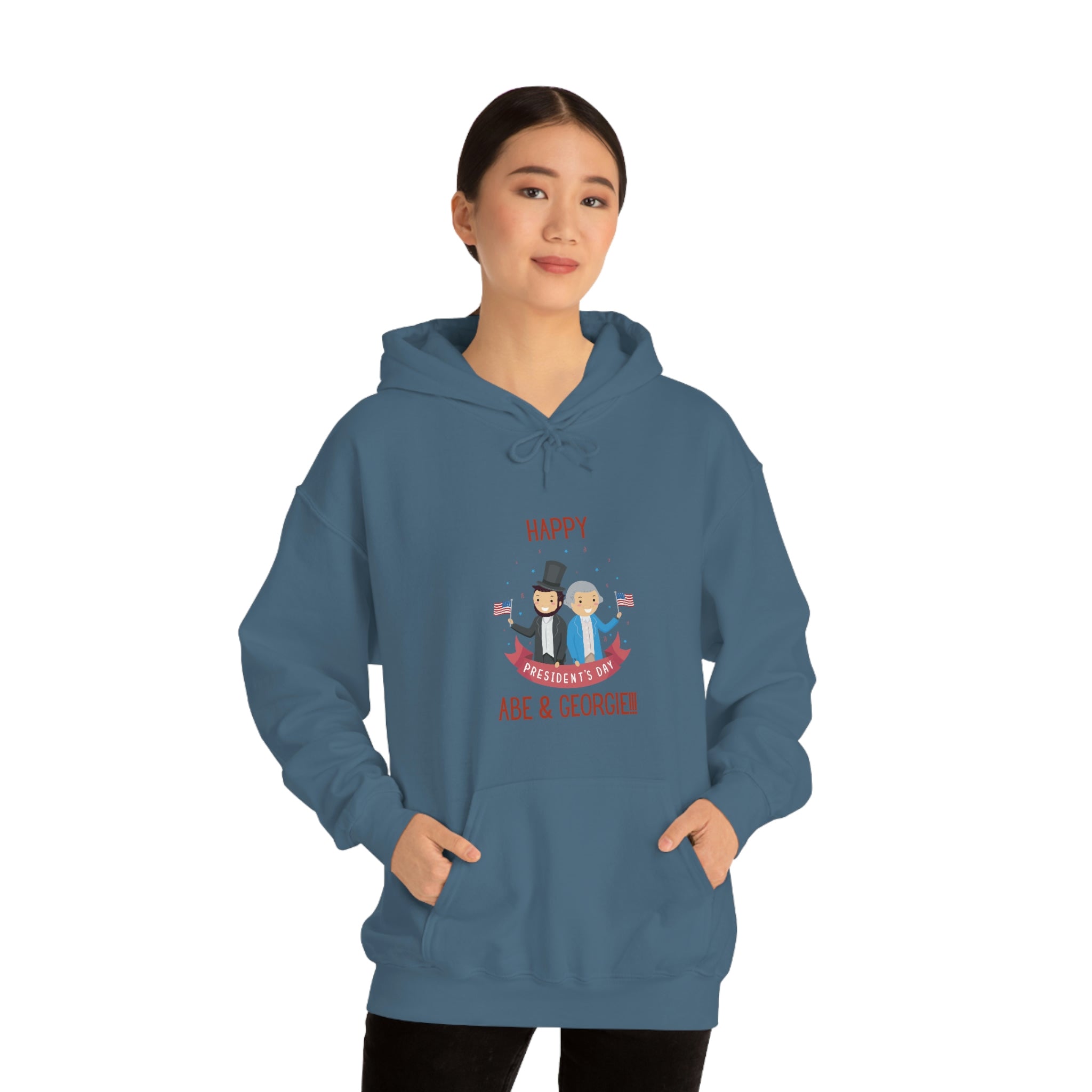 Happy President's Day Abe & Georgie!!! Unisex Heavy Blend™ Hooded Sweatshirt