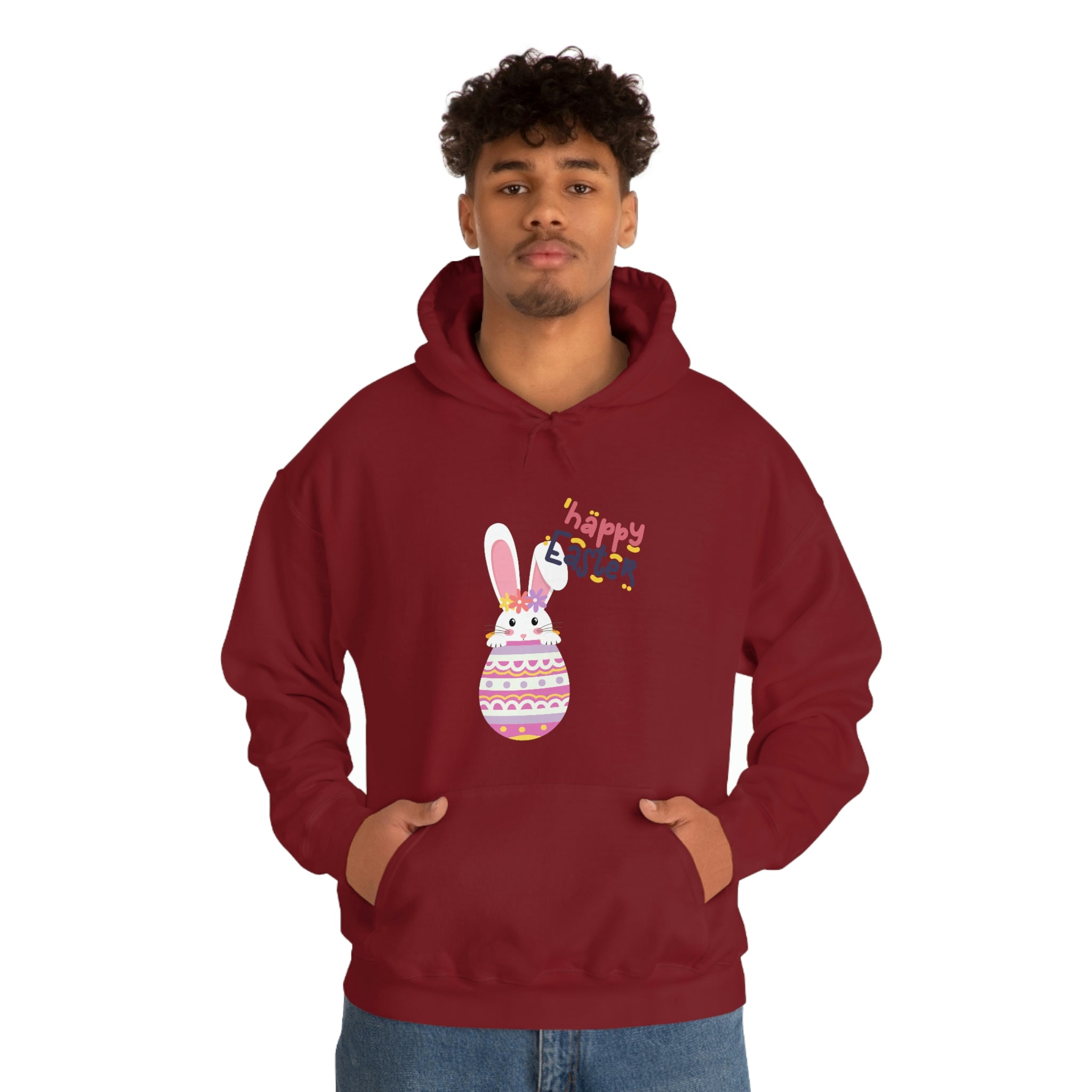 Happy Easter Day Bunny Unisex Heavy Blend™ Hooded Sweatshirt