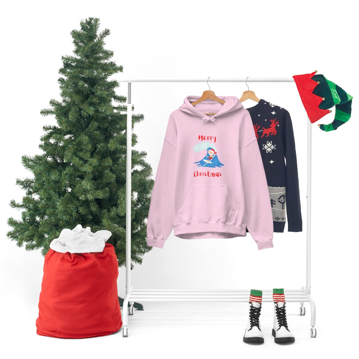 Surfing Santa Unisex Heavy Blend™ Hooded Sweatshirt