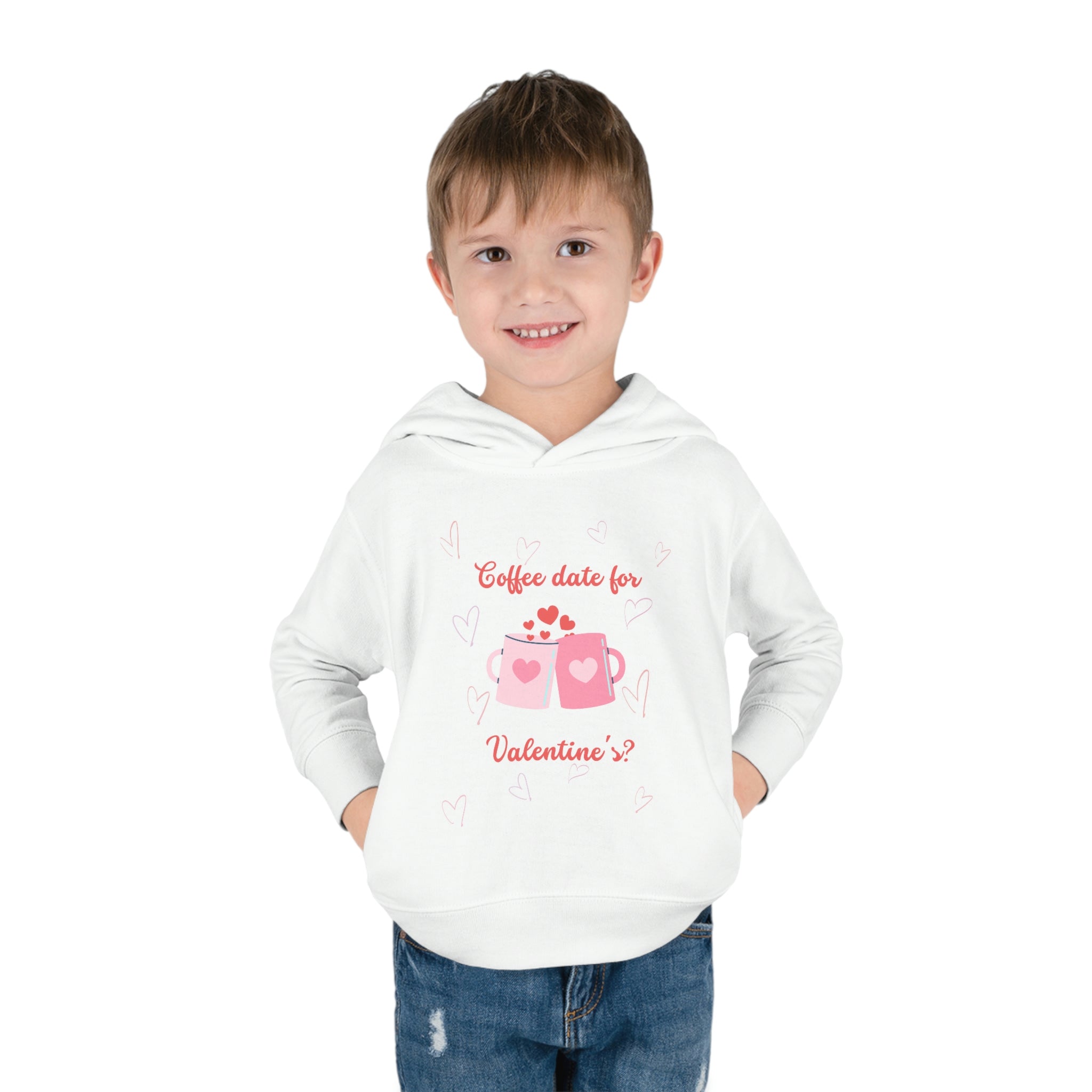 Coffee Date For Valentine's Toddler Pullover Fleece Hoodie