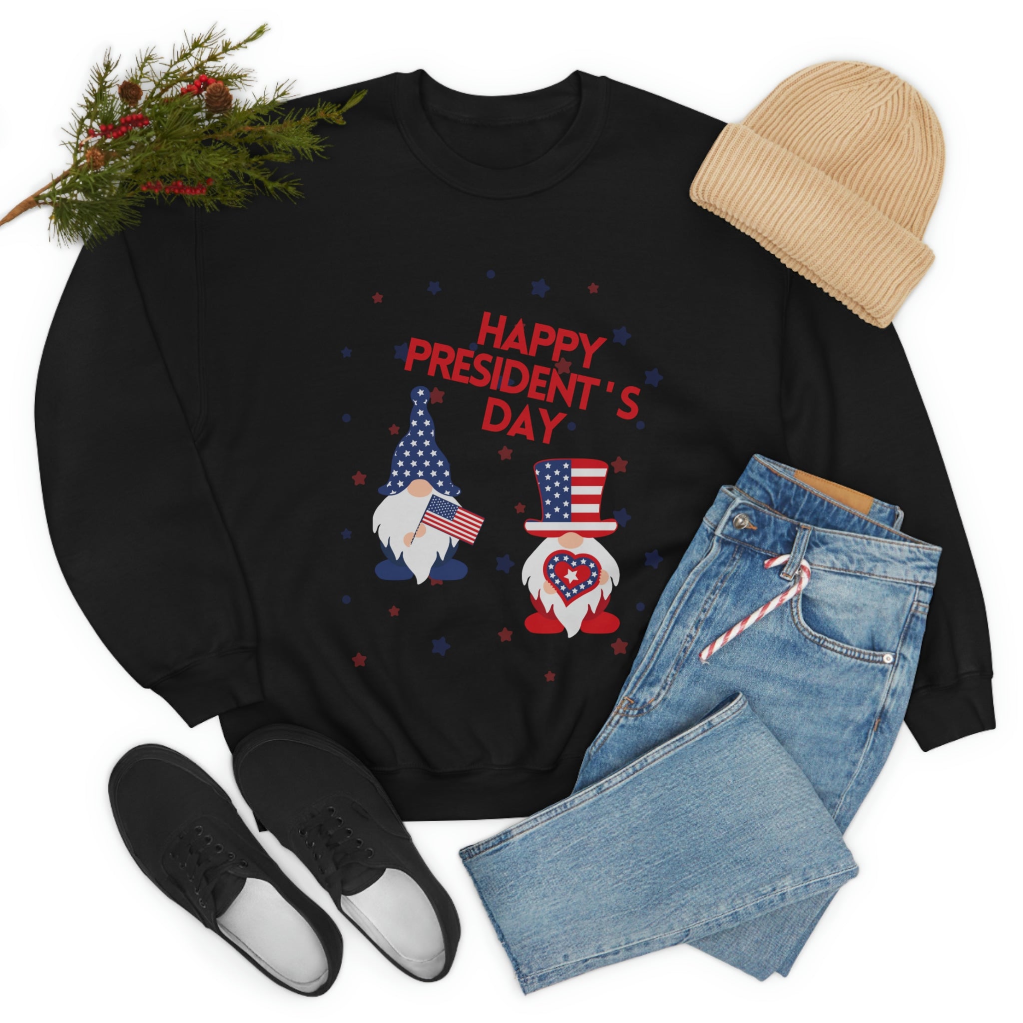 Happy President's Day Gnome Unisex Heavy Blend™ Crewneck Sweatshirt