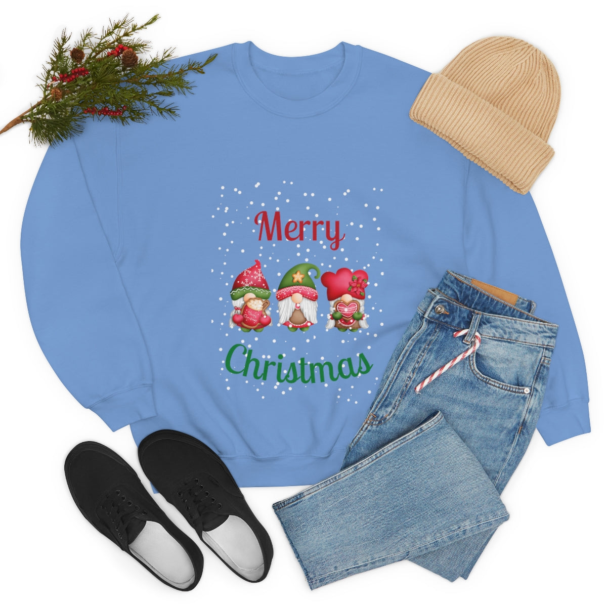 Three Gnomes Merry Christmas Unisex Heavy Blend™ Crewneck Sweatshirt