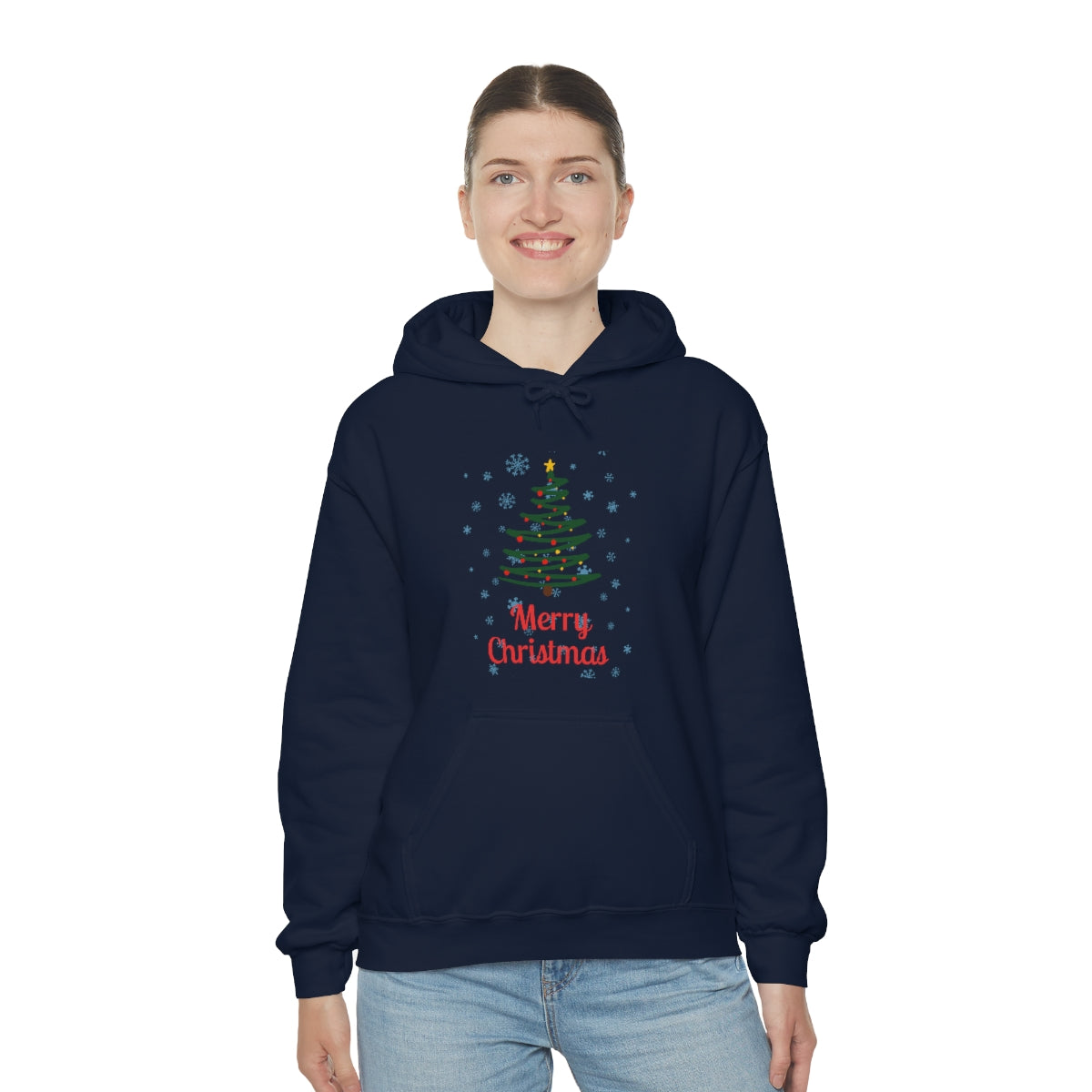 Merry Christmas Tree Unisex Heavy Blend™ Hooded Sweatshirt