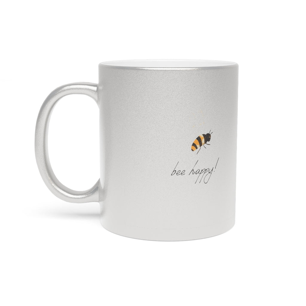 Bee Happy Metallic Mug (Silver\Gold)