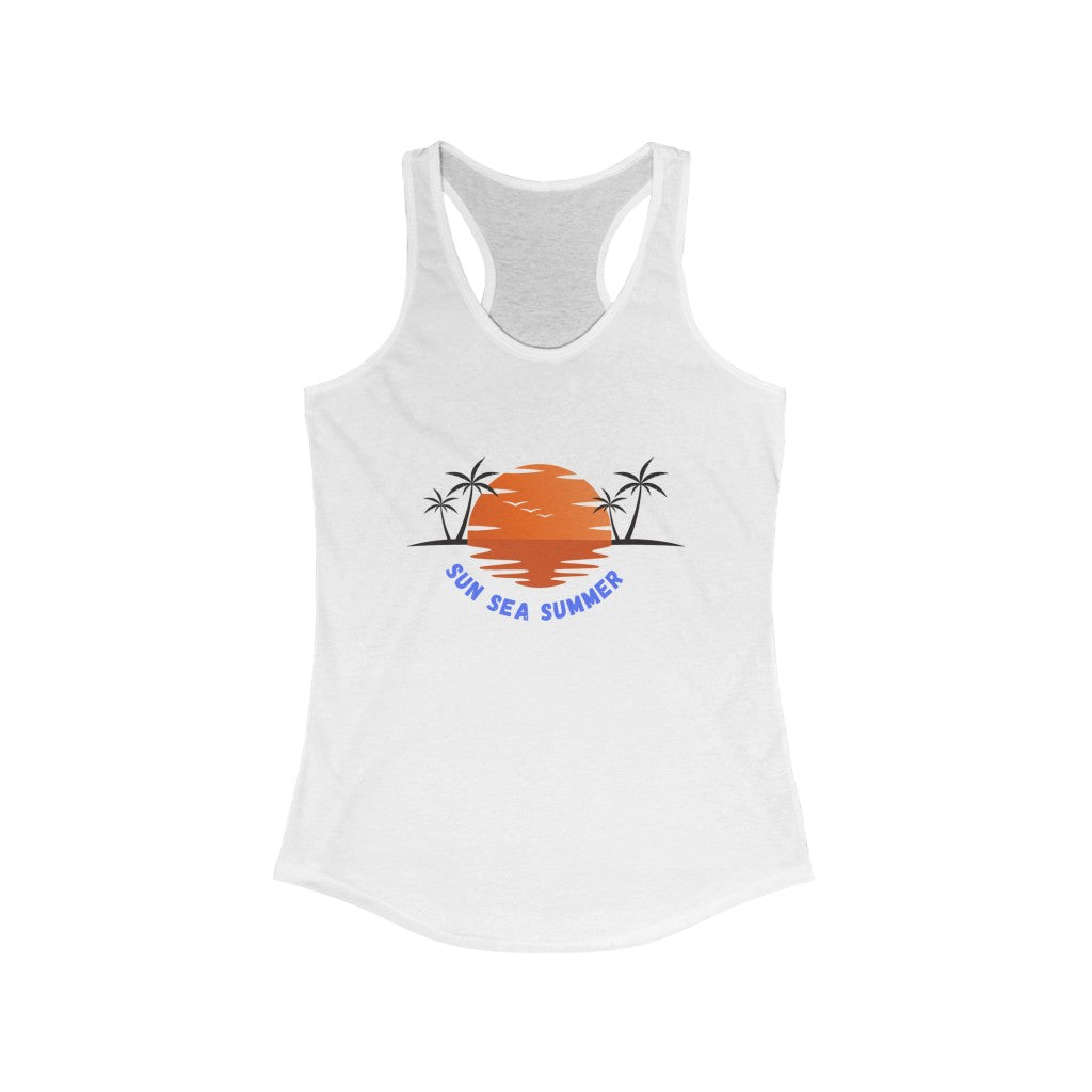 Sun Sea Summer Women's Ideal Racerback Tank