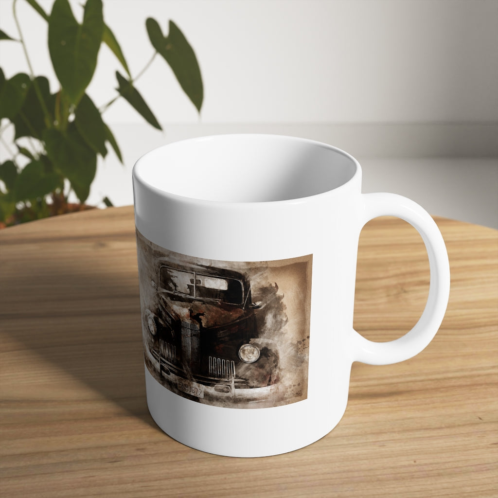 Old Truck White Ceramic Mug, 11oz and 15oz