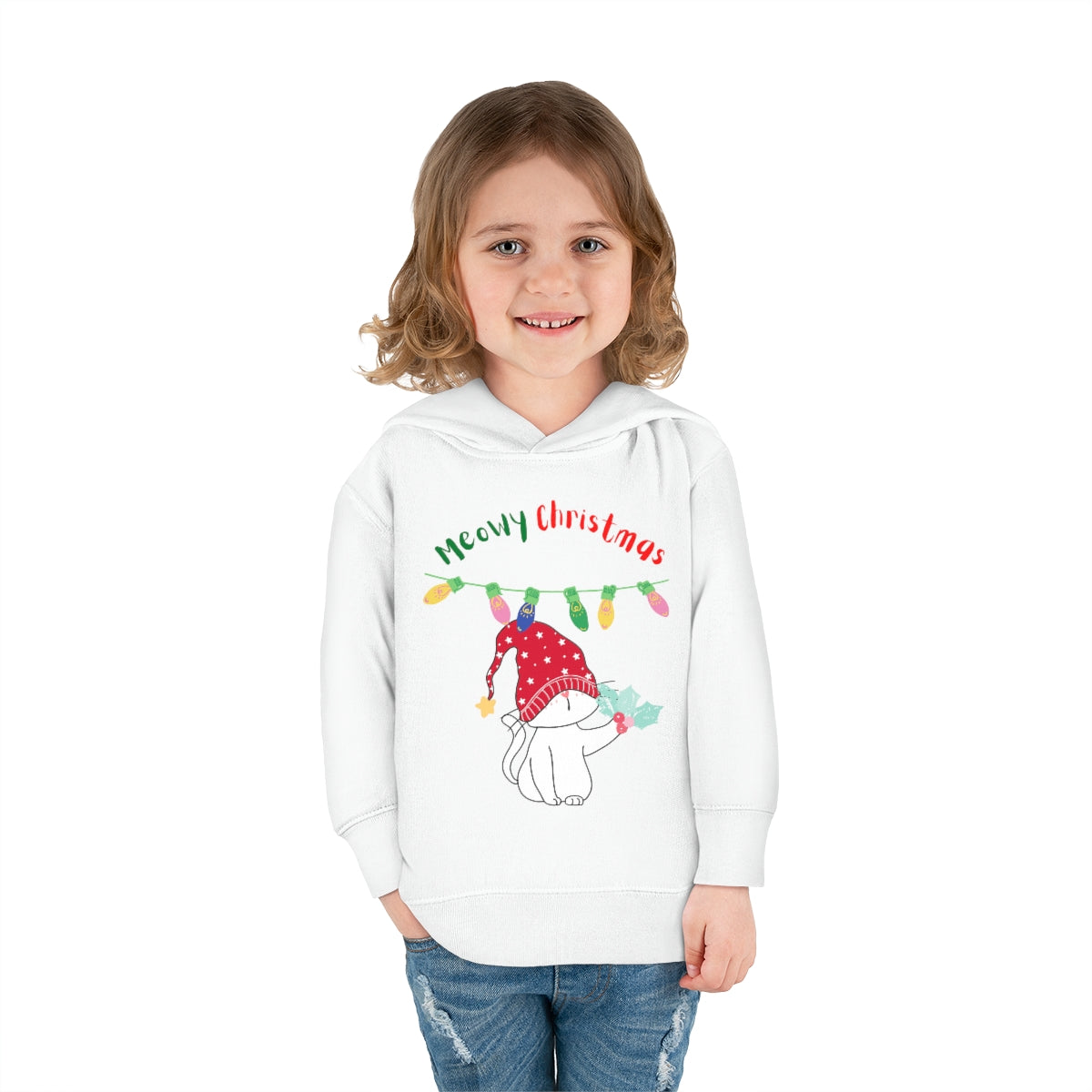 Meowy Christmas Pullover Fleece Hoodie