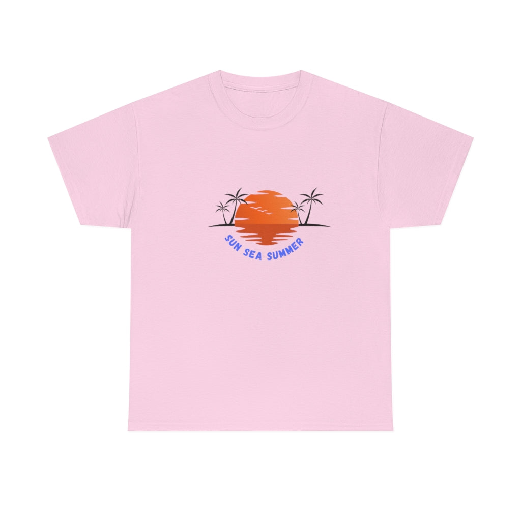 Sun Sea Summer Unisex Heavy Cotton Tee