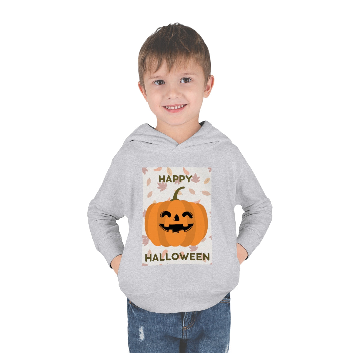 Happy Smiling Halloween Toddler Pullover Fleece Hoodie