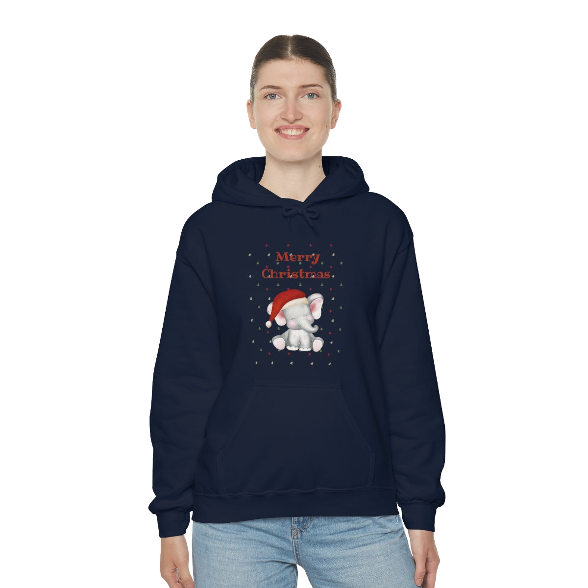 Cute Christmas Elephant Unisex Heavy Blend™ Hooded Sweatshirt