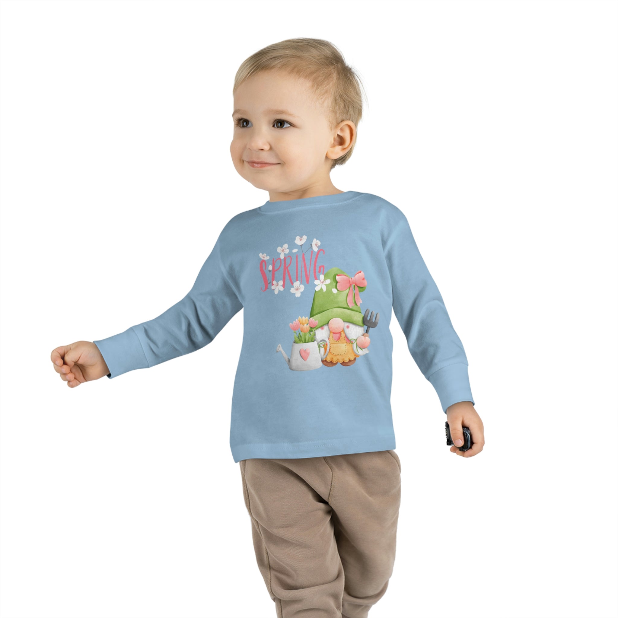 Gnome Happy Spring Toddler Long Sleeve Tee