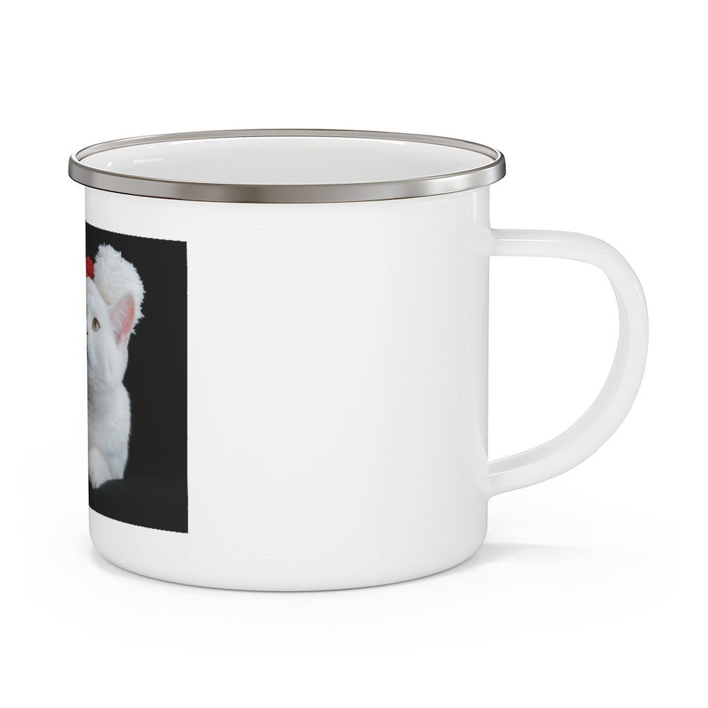 Merry Christmas Kitty Enamel Camping Mug