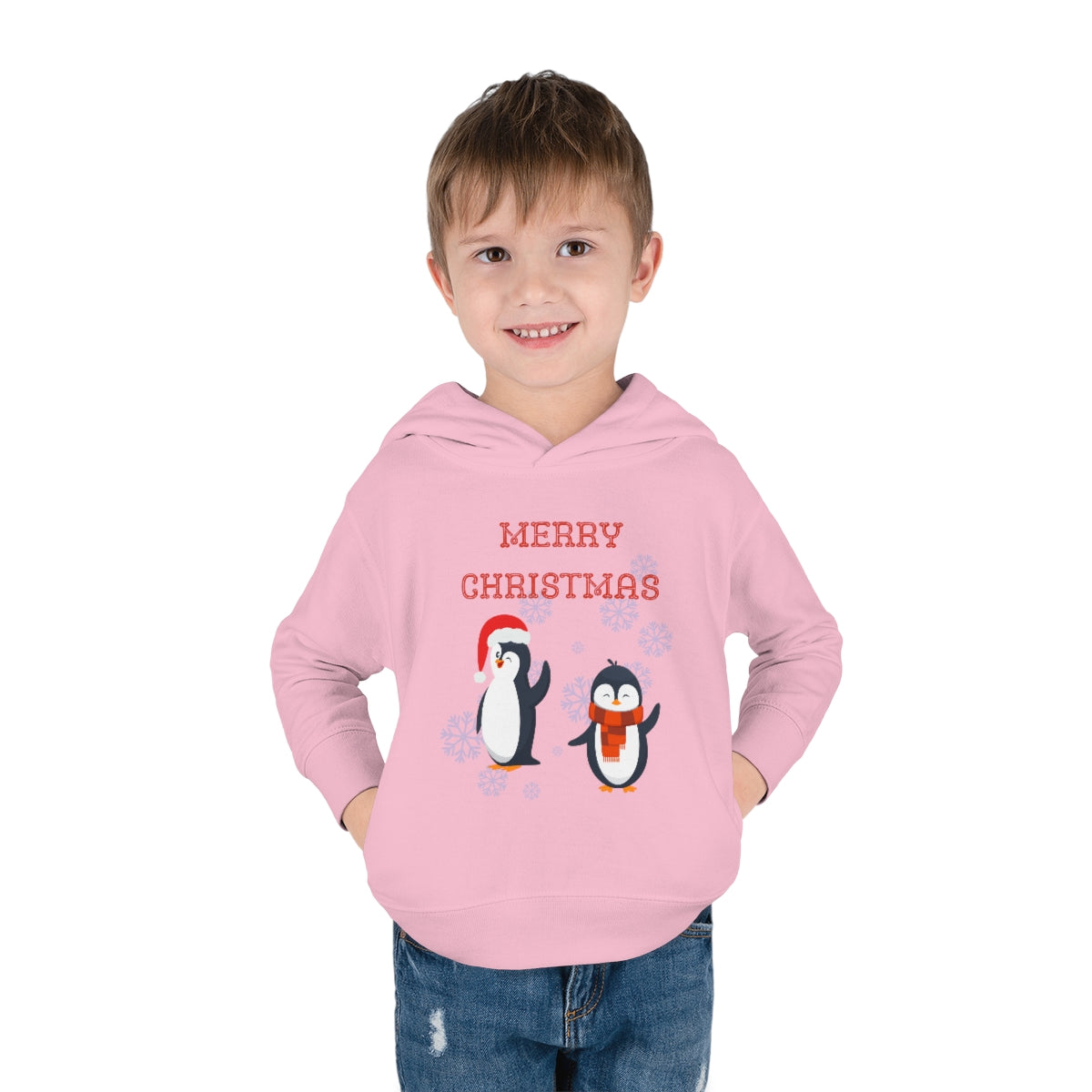 Penguins Merry Christmas Toddler Pullover Fleece Hoodie