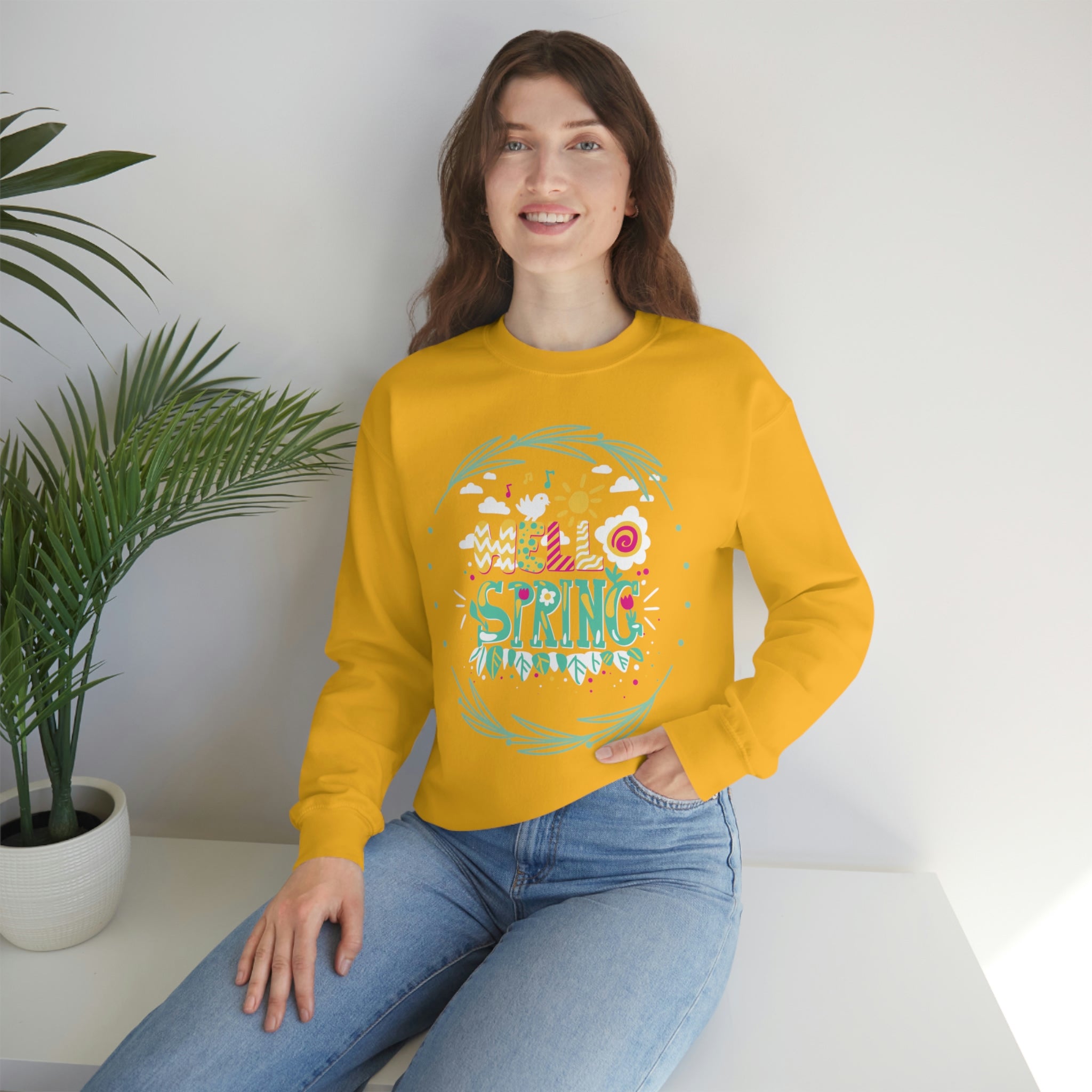 Hello Spring Unisex Heavy Blend™ Crewneck Sweatshirt