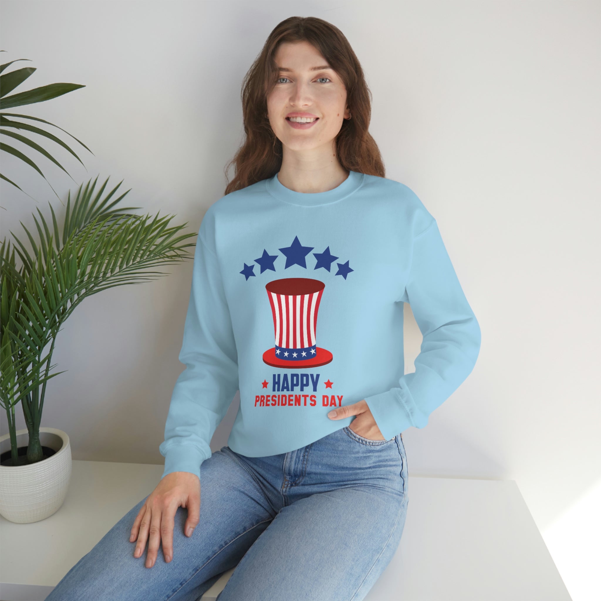 Happy President's Day Hat Unisex Heavy Blend™ Crewneck Sweatshirt