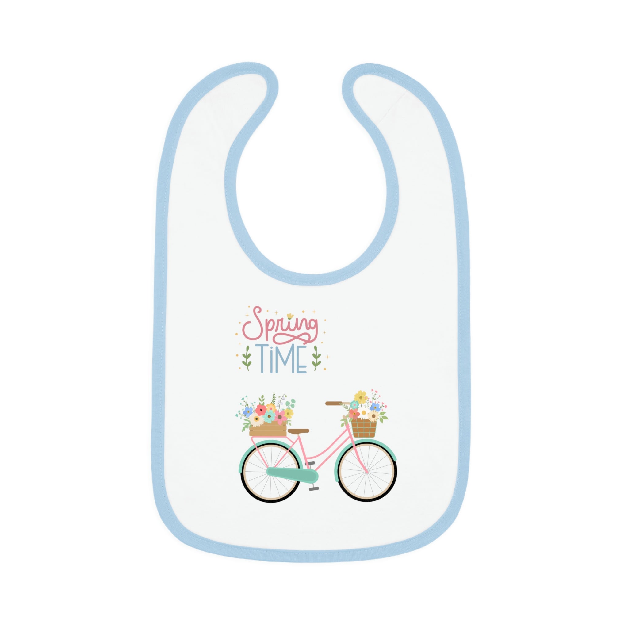 Spring Time Baby Contrast Trim Jersey Bib