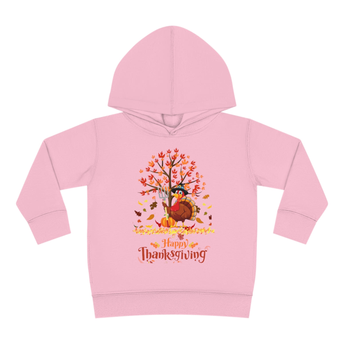 Happy Thanksgiving Turkey Pilgrim Toddler Pullover Fleece Hoodie